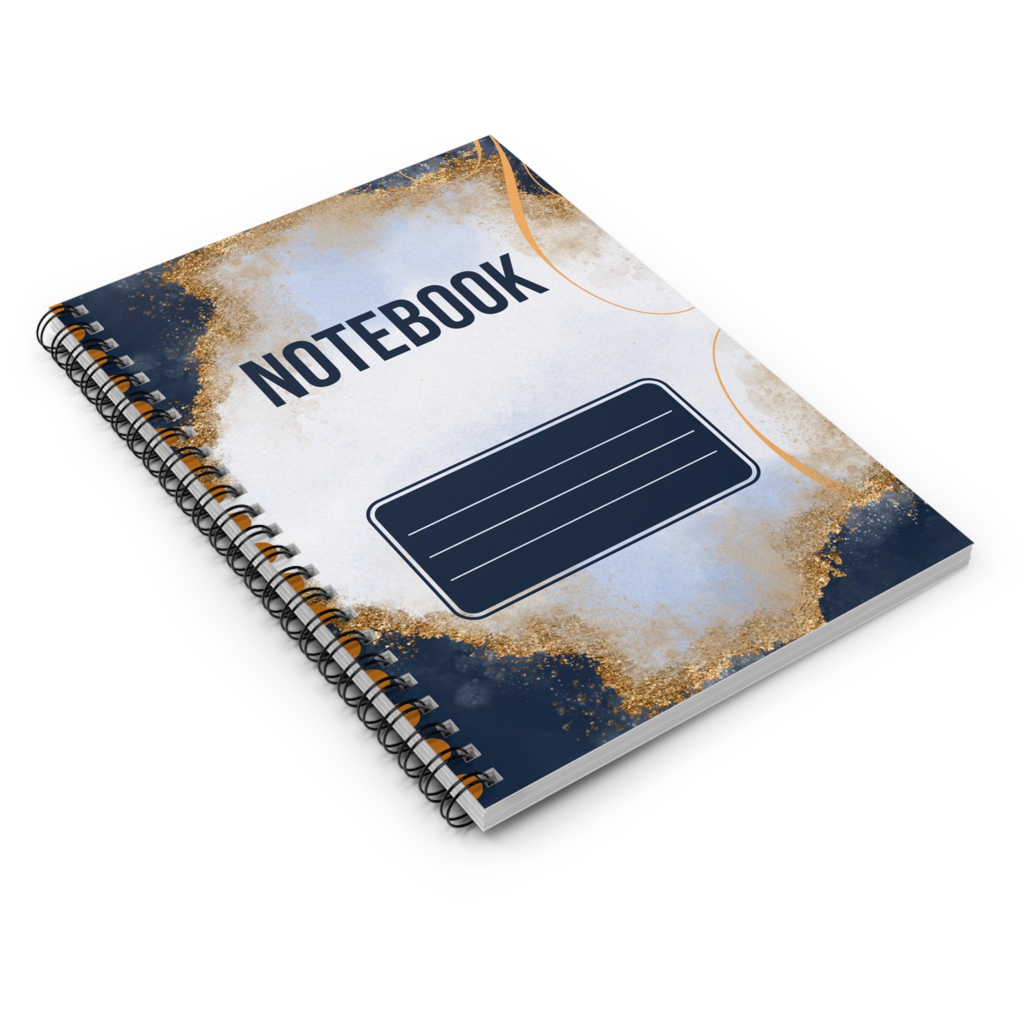 Blue and Gold Notebook, Spiral Notebook - Ruled Line, Notebook, Office Supplies, School Supplies