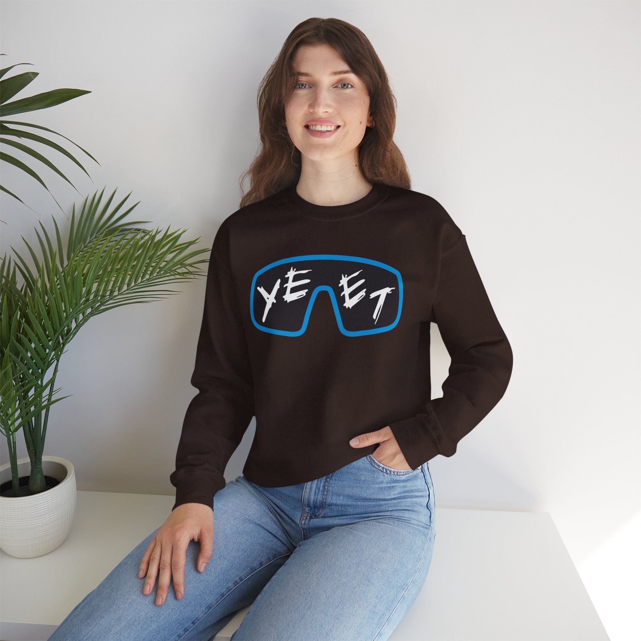 Yeet Glasses Sweatshirt, Wrestling Fan Unisex Sweatshirt - Gift for Him or Her, Casual Outwear, Heavy Blend Crewneck Sweatshirt