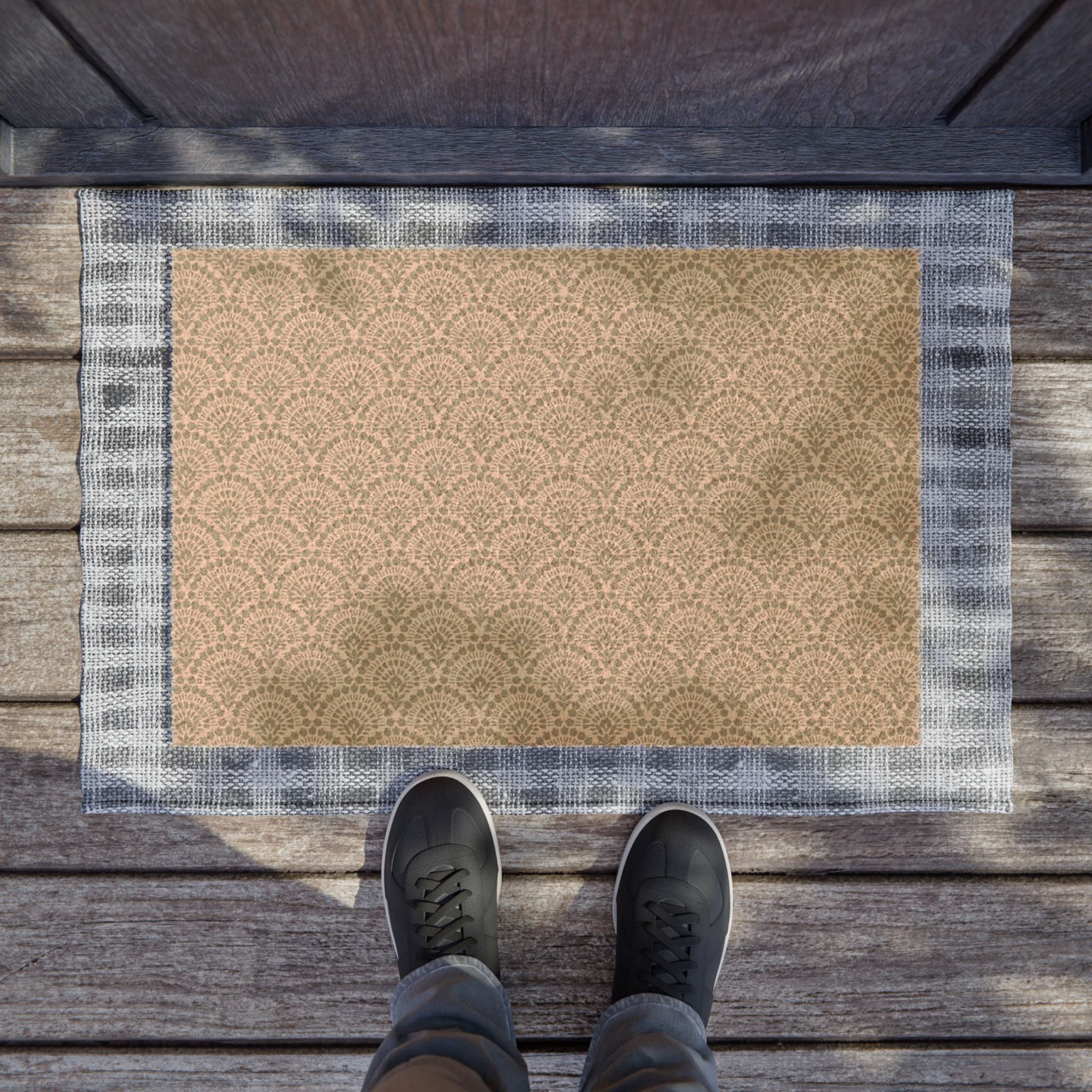 Coir Doormat, Welcome Mat for Front Door Decor, Floor Mats with Non-Slip Backing, Home Office