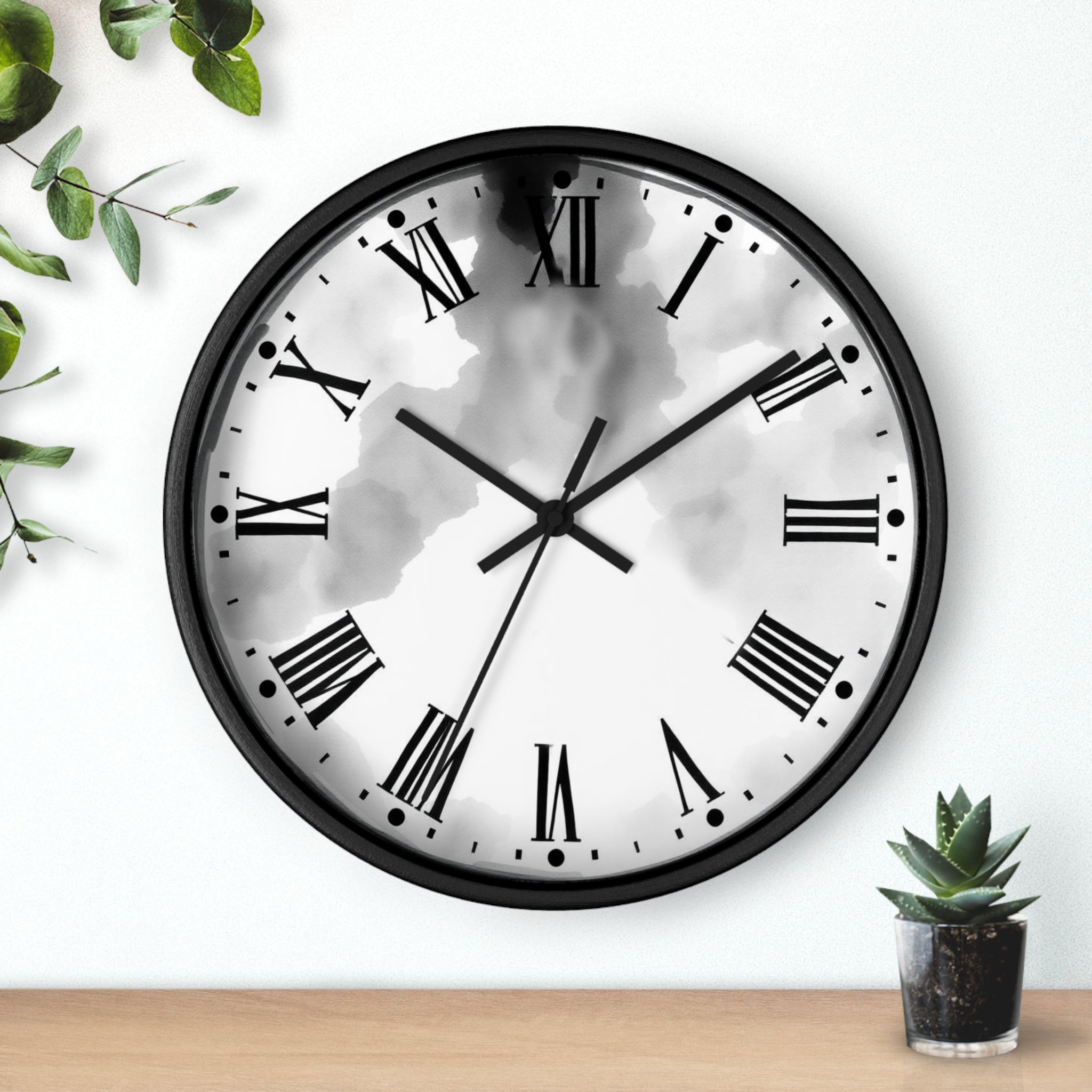 Classic Black and White Design Elegant Wall Clock, Home Decor, Wall Art