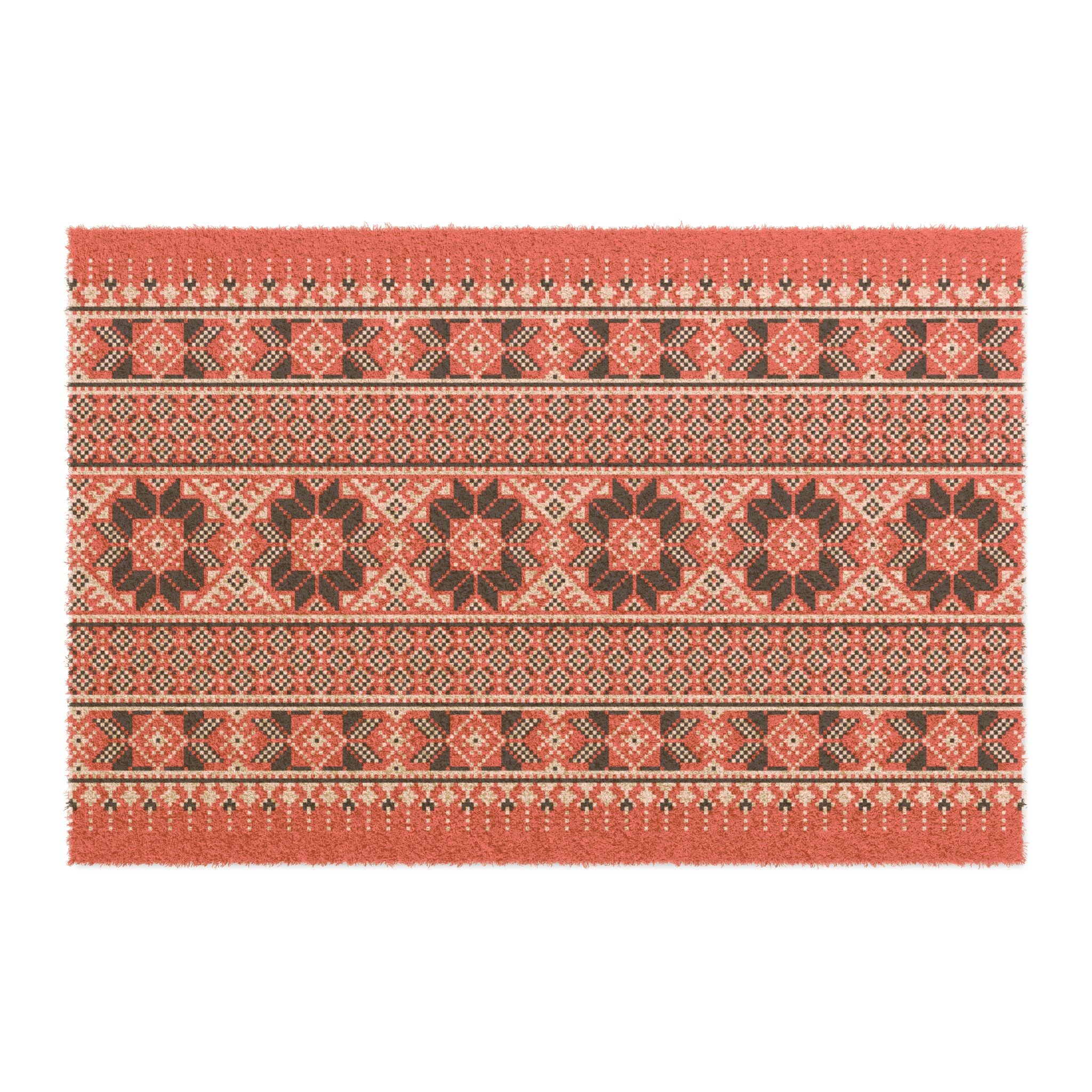 Ethnic Traditional Pattern, Coir Doormat, Welcome Mat for Front Door Decor, Floor Mats with Non-Slip Backing, Home Office