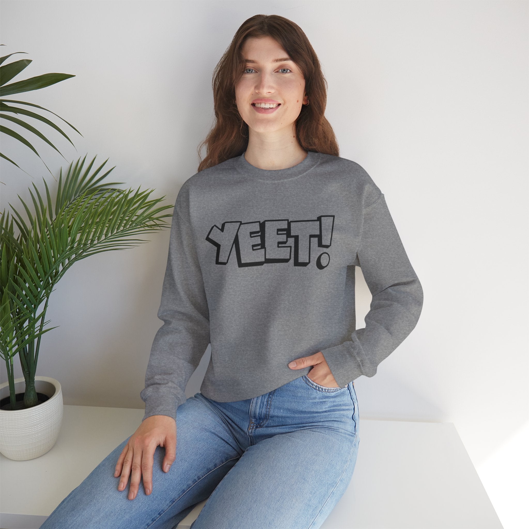 Yeet! Shirt Design, Wrestling Fan Unisex Sweatshirt - Gift for Him or Her, Casual Outwear, Graphic Design, Heavy Blend Crewneck Sweatshirt