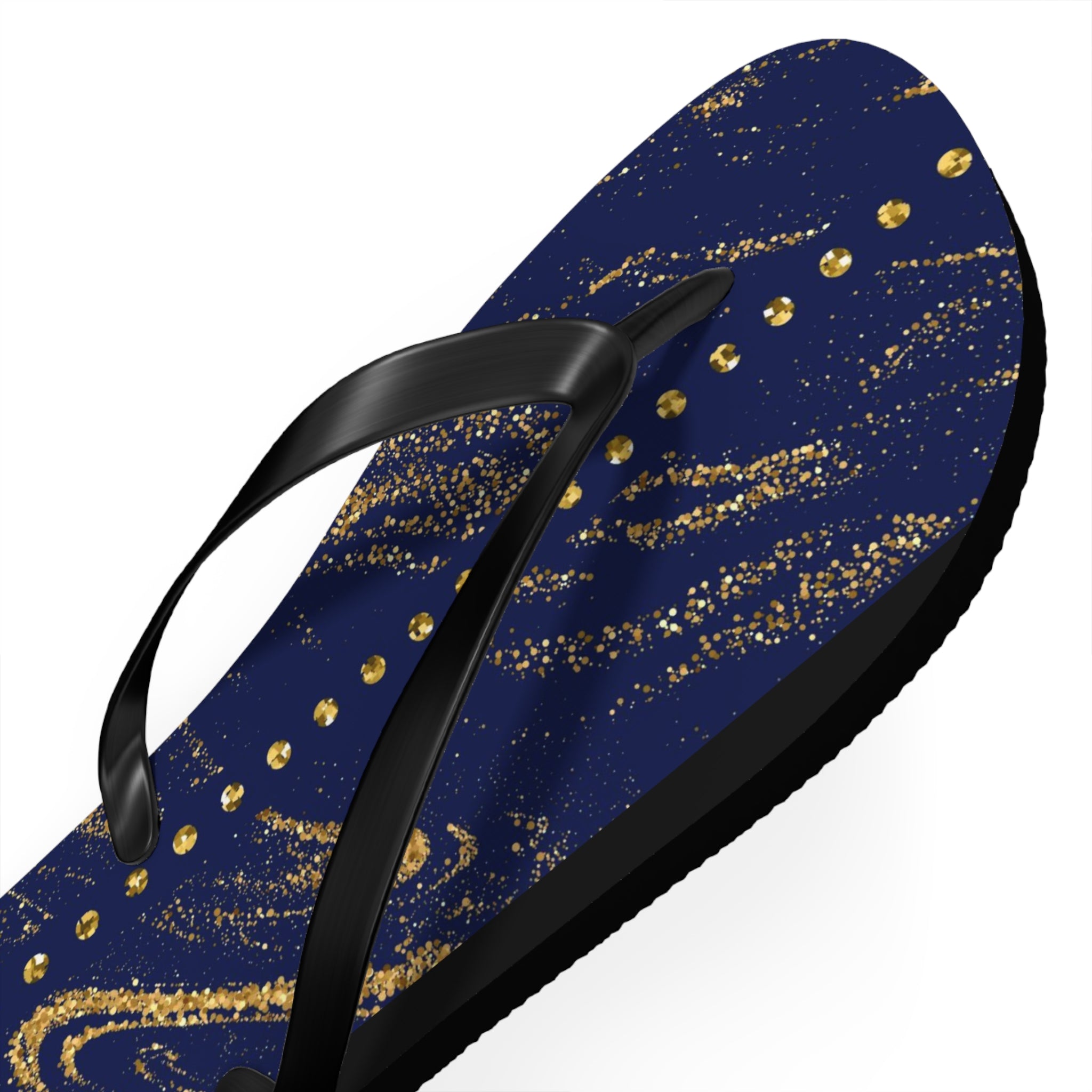 Dark Blue and Gold, Flip Flops for Women, Cute Designs, Everyday Use, Indoor Sleepers