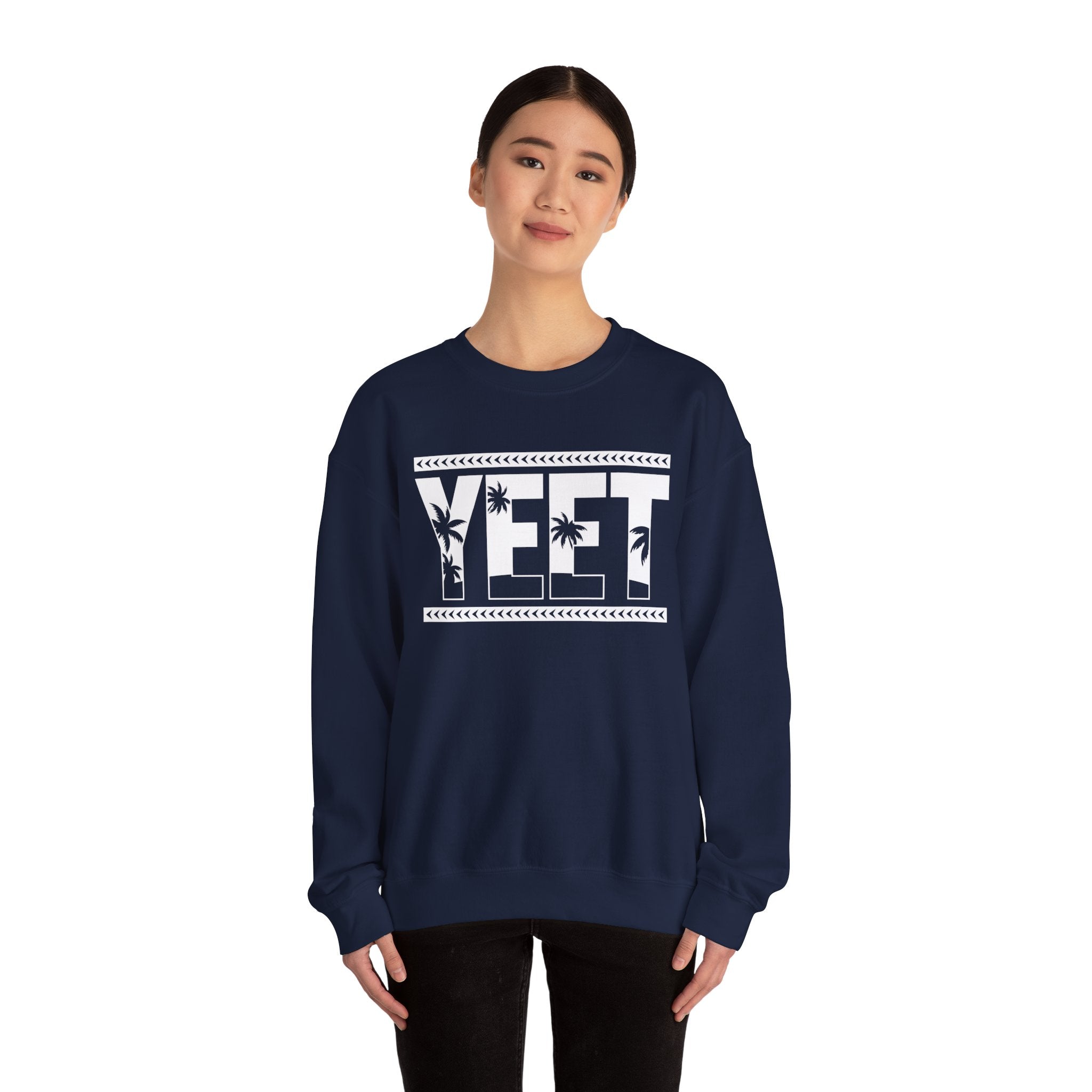 White Yeet Sweatshirt, Wrestling Fan Unisex Sweatshirt - Gift for Him or Her, Casual Outwear, Heavy Blend Crewneck Sweatshirt