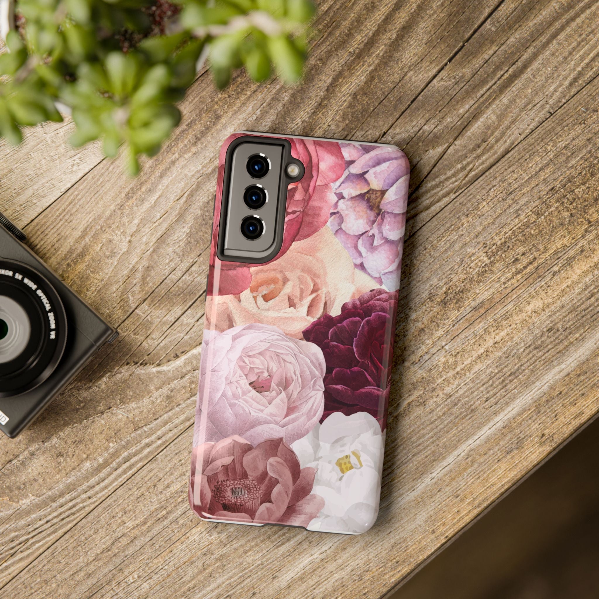 Pink Purple Watercolor Flower, Elegant Phone Cases, Stylish Phone Covers, Chic Phone Protectors, Fashionable Case for Her, Trendy Smartphone Accessories