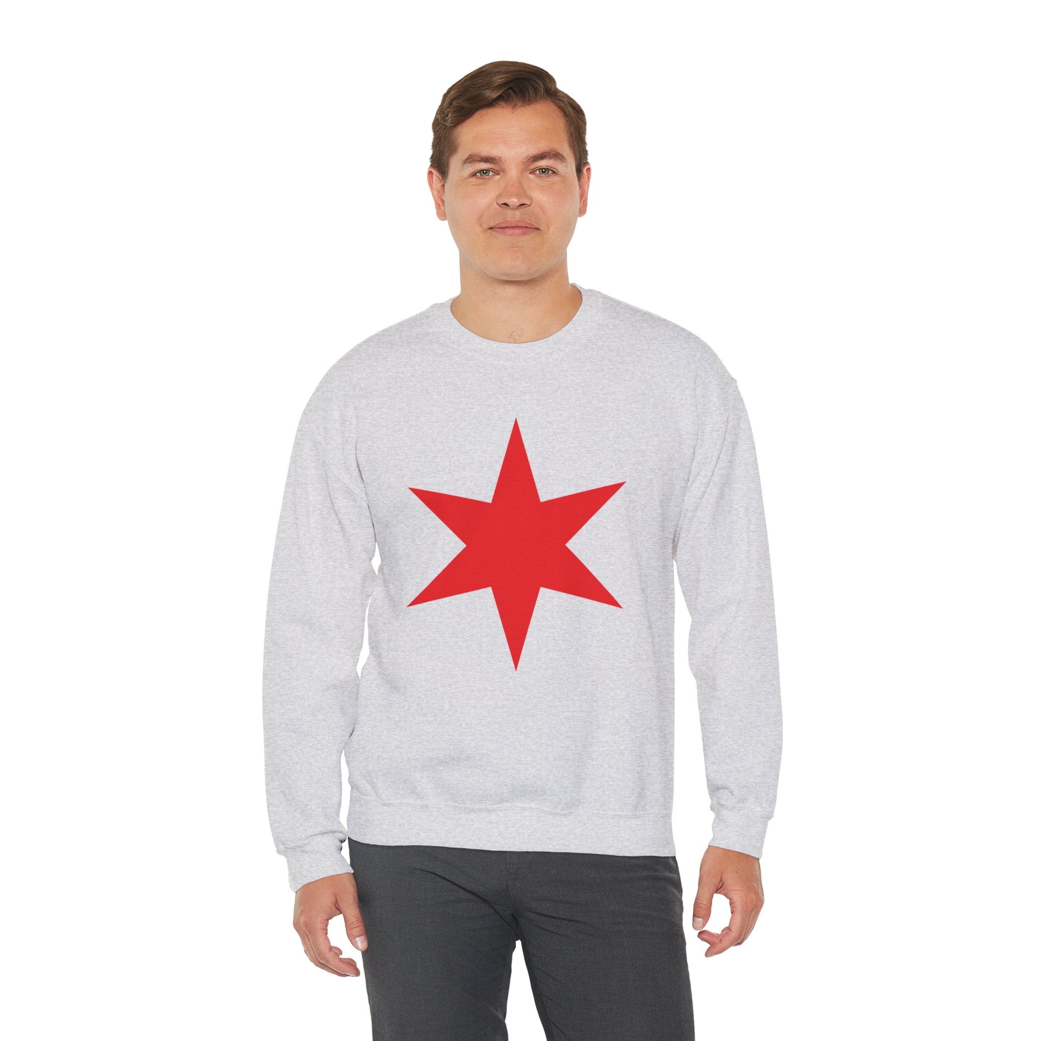 Chicago Star Sweatshirt, Wrestling Fan Unisex Sweatshirt - Gift for Him or Her, Casual Outwear, Heavy Blend Crewneck Sweatshirt