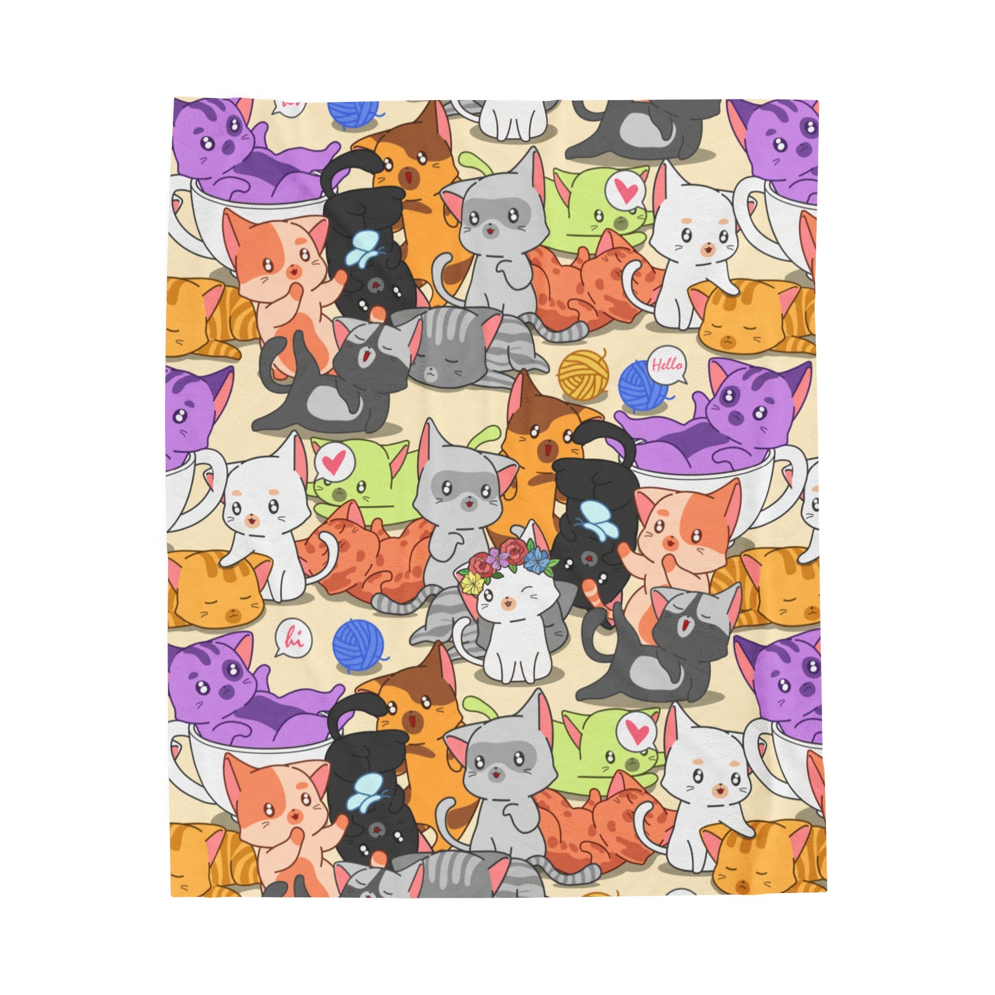 Cartoon Funny Cat Design Velveteen Plush Blanket, Gift for Boys and Girls, Cozy Throw Blanket, Children's Bedroom Decor, Nursery Bedding