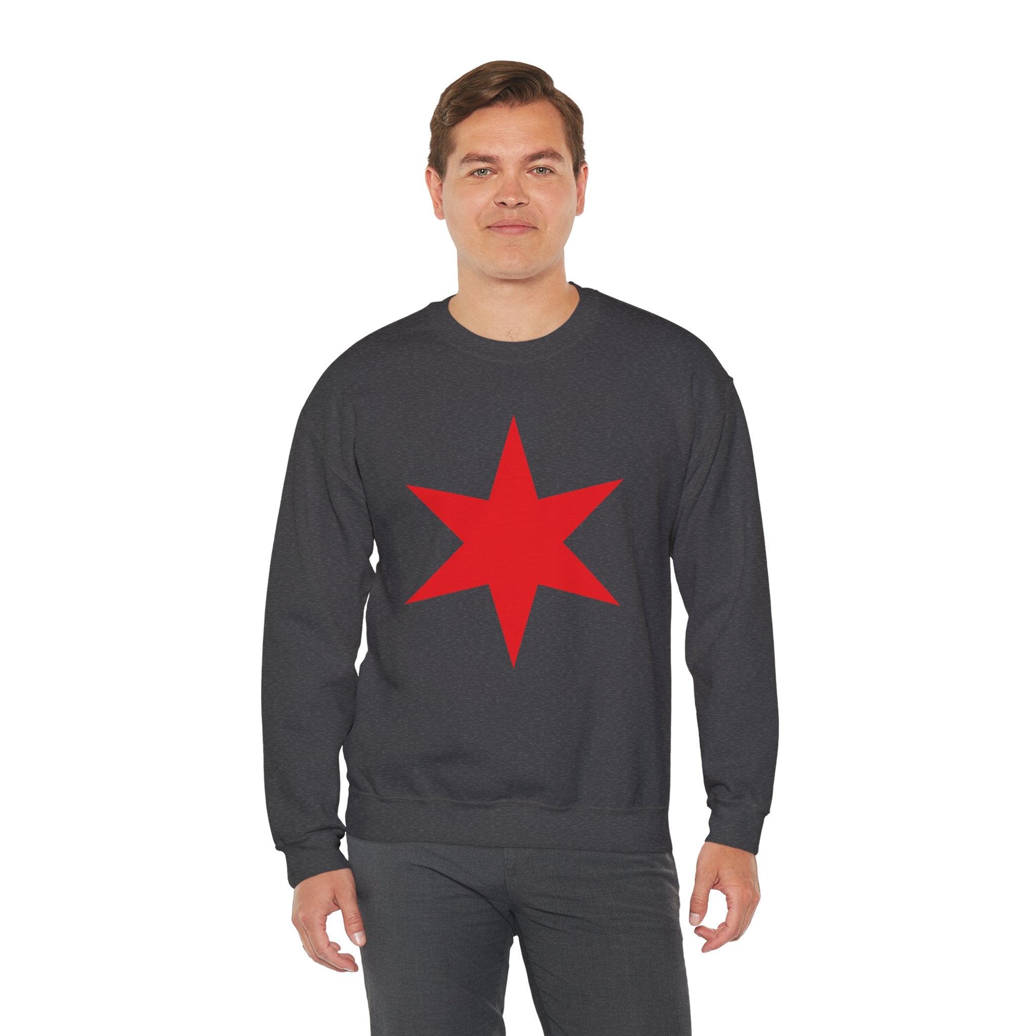 Chicago Star Sweatshirt, Wrestling Fan Unisex Sweatshirt - Gift for Him or Her, Casual Outwear, Heavy Blend Crewneck Sweatshirt