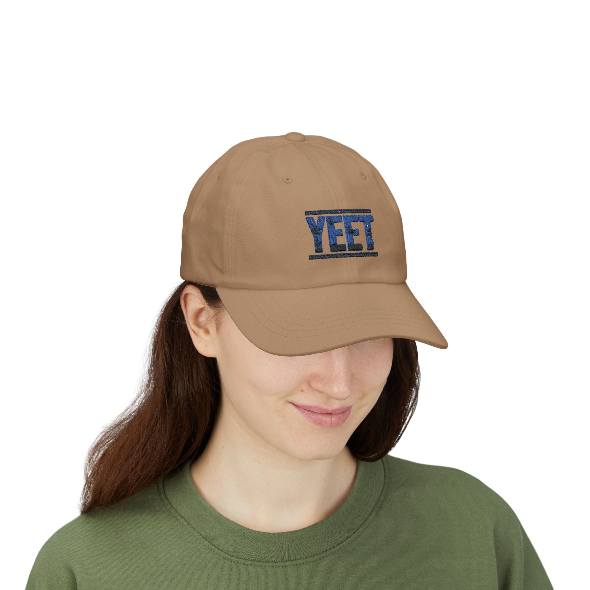 Yeet Blue-Black Graphic Text Design, Sports Fan, Wrestling Dad Cap for Her and Him - Unisex Classic