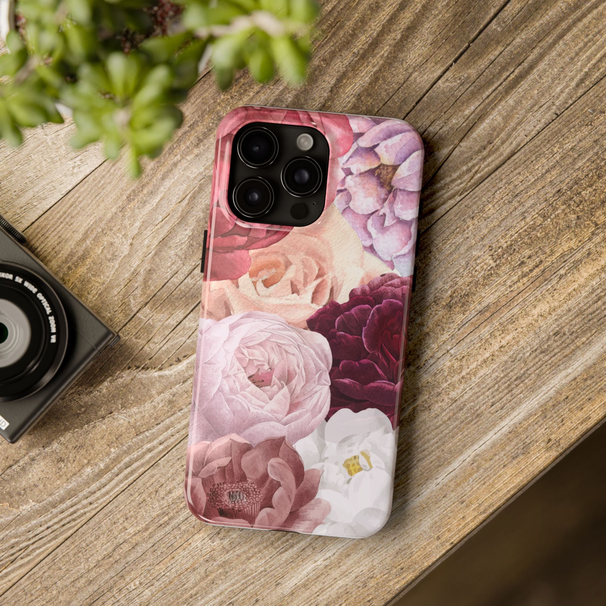 Pink Purple Watercolor Flower, Elegant Phone Cases, Stylish Phone Covers, Chic Phone Protectors, Fashionable Case for Her, Trendy Smartphone Accessories