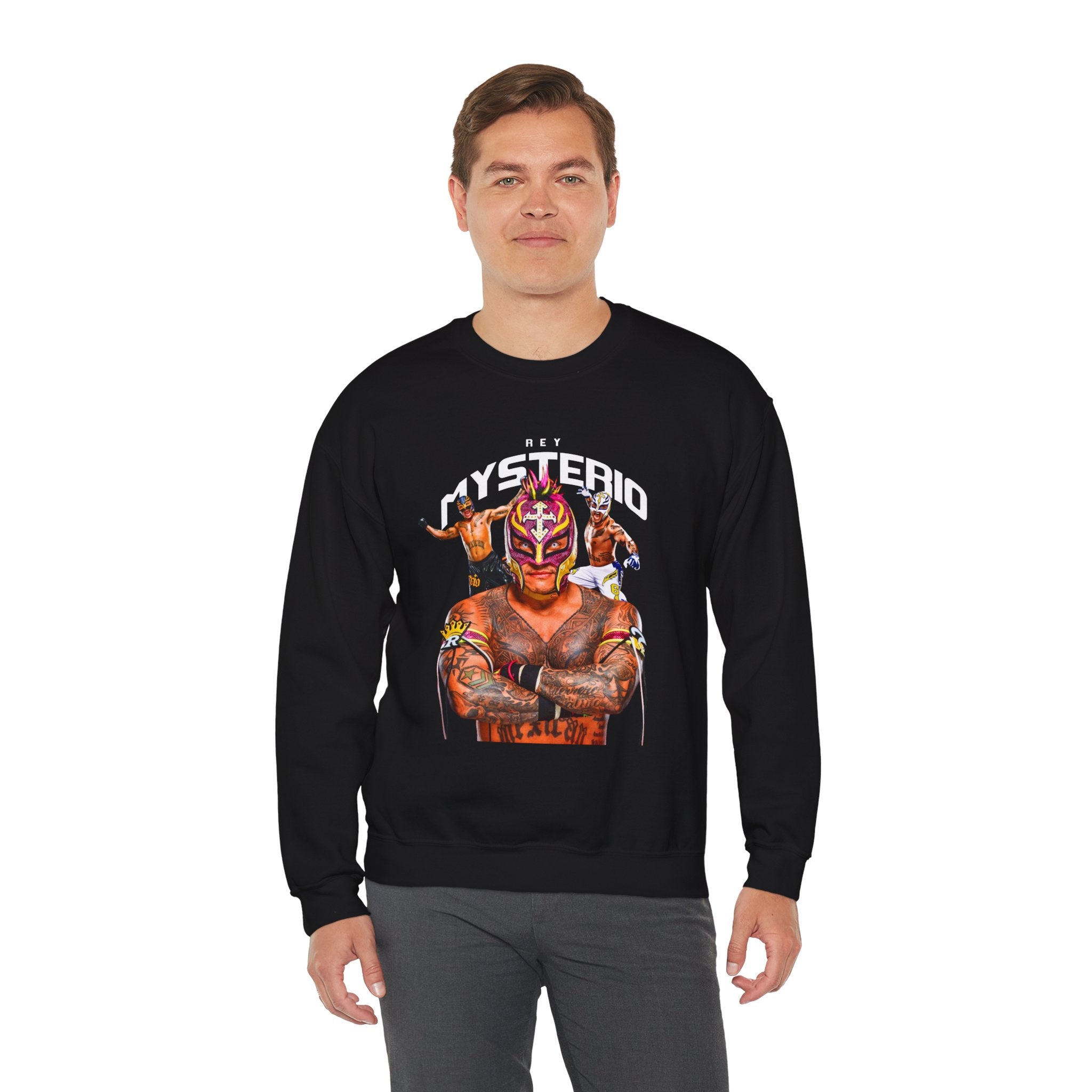 Rey Mysterio Sweatshirt, Sports Sweatshirt, Wrestling Fan Unisex Sweatshirt - Gift for Him or Her, Casual Outwear, Heavy Blend Crewneck Sweatshirt