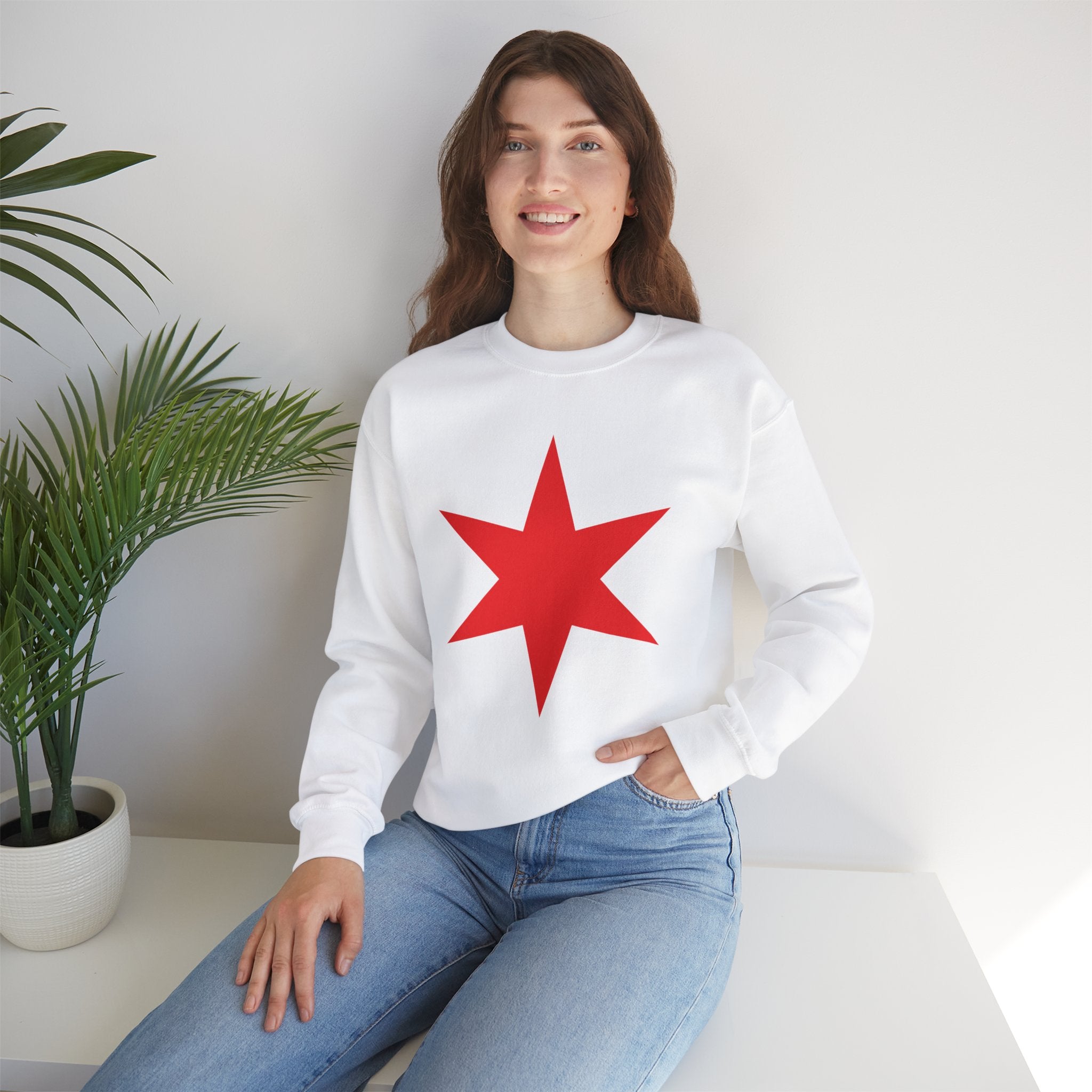 Chicago Star Sweatshirt, Wrestling Fan Unisex Sweatshirt - Gift for Him or Her, Casual Outwear, Heavy Blend Crewneck Sweatshirt