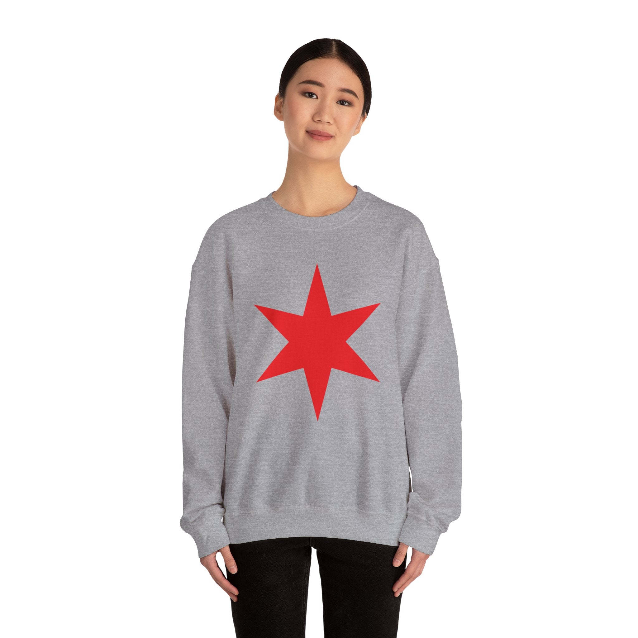 Chicago Star Sweatshirt, Wrestling Fan Unisex Sweatshirt - Gift for Him or Her, Casual Outwear, Heavy Blend Crewneck Sweatshirt