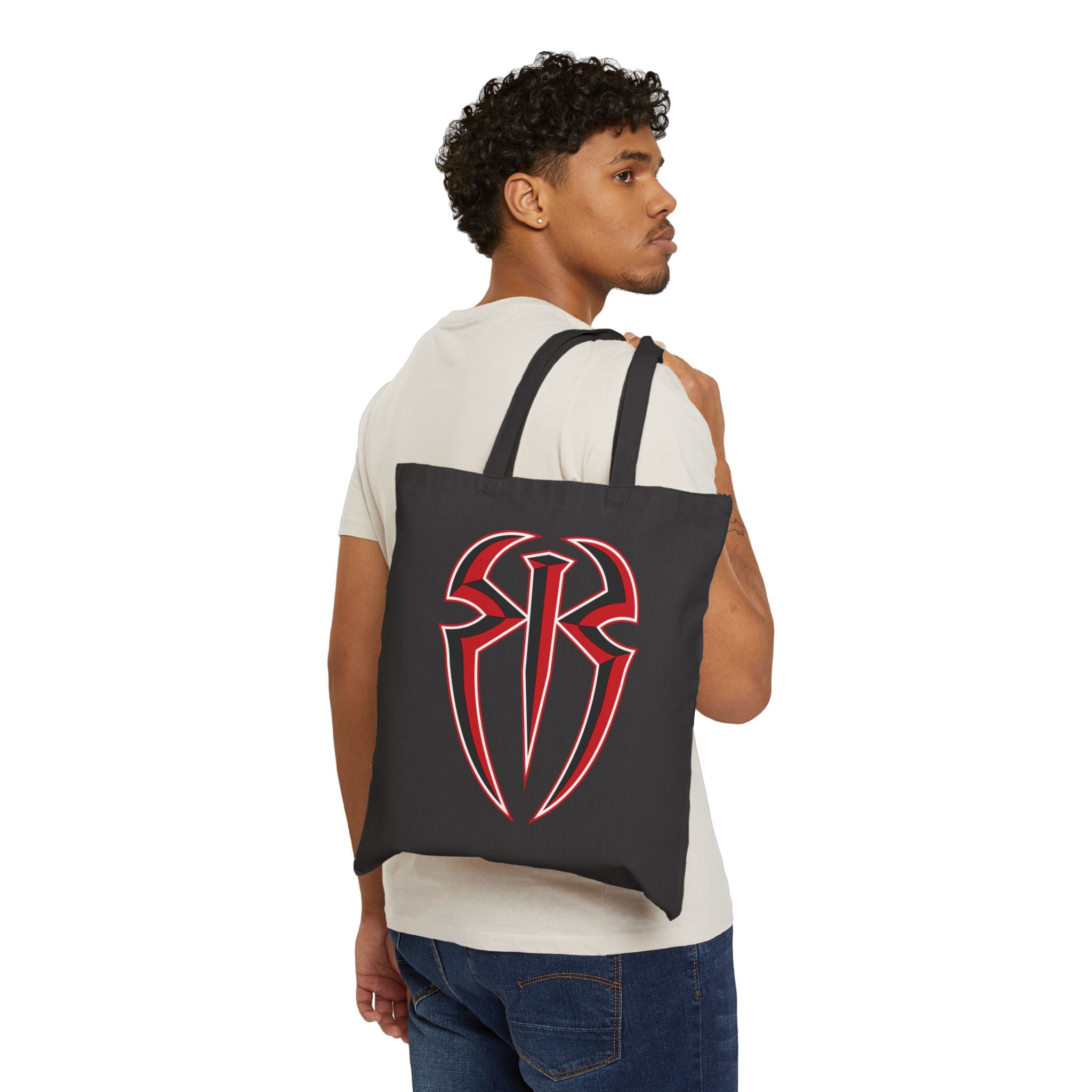 Roman Reigns White-Red-Black Design, Sports Fan Tote Bag, Unisex , Gift Tote Bag for Him-Her