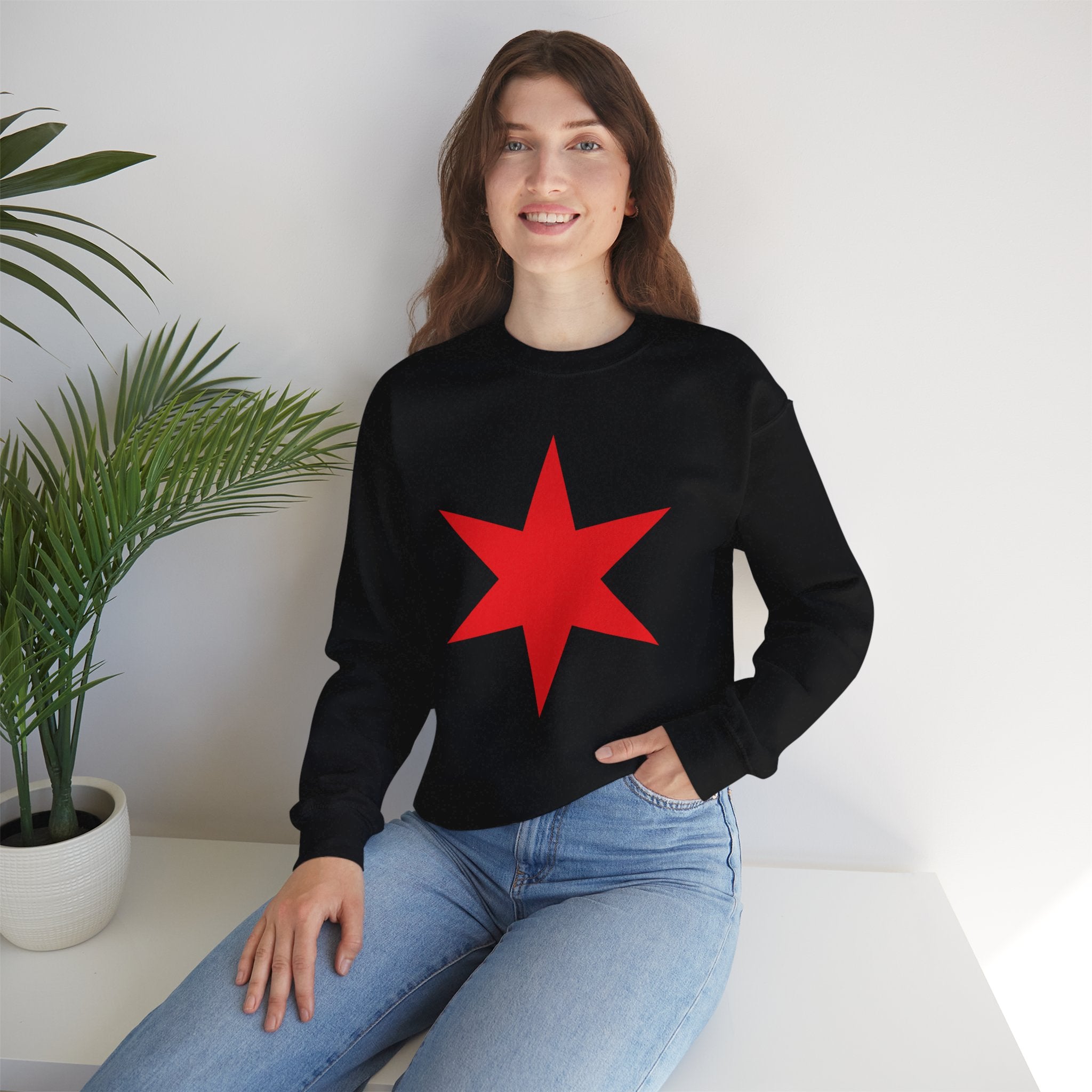 Chicago Star Sweatshirt, Wrestling Fan Unisex Sweatshirt - Gift for Him or Her, Casual Outwear, Heavy Blend Crewneck Sweatshirt