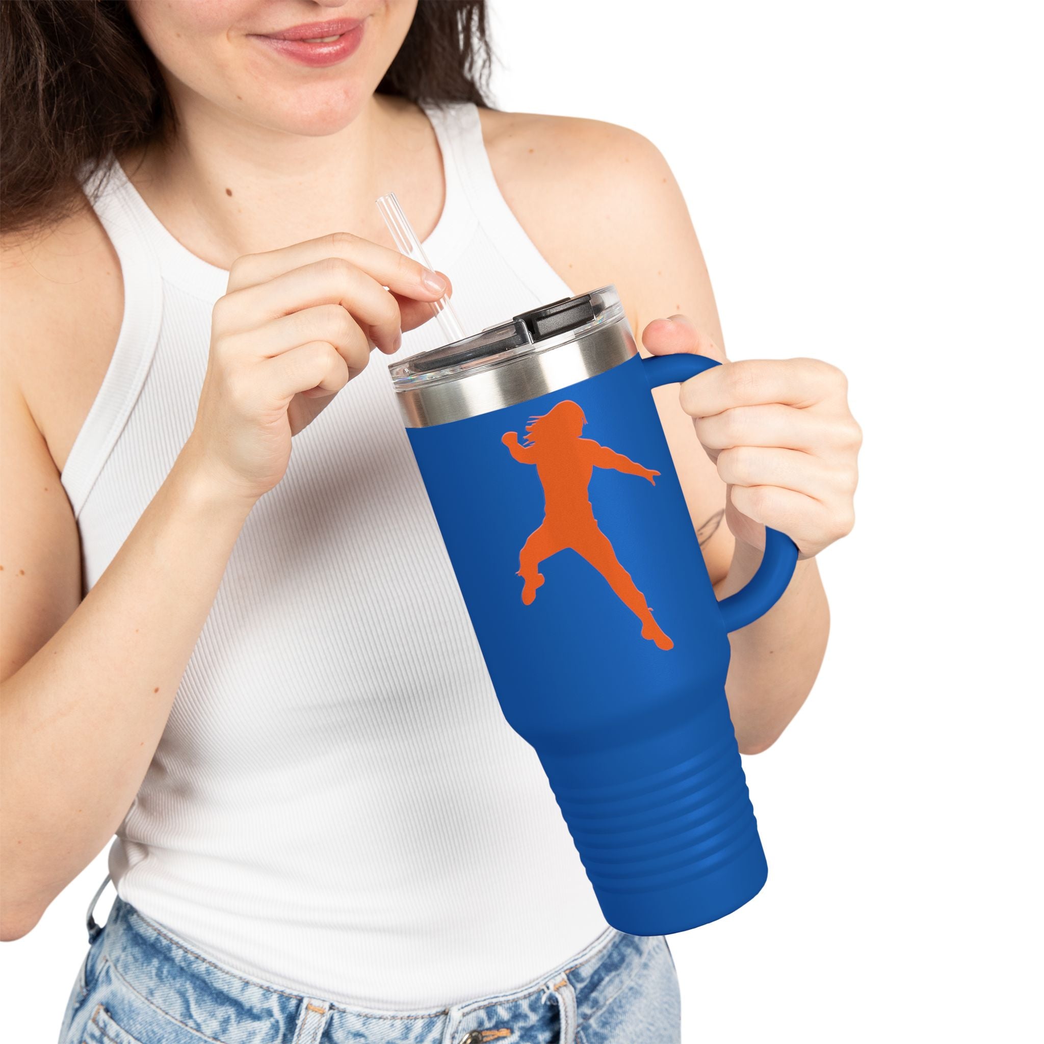 Roman Reigns Jump Orange Graphic Design,  Insulated Travel Mug, Gift for Her Gift for Him - 40oz, Gift for Her, Gift for Him