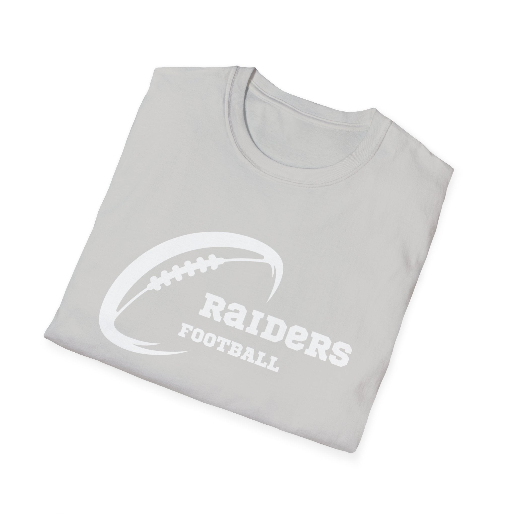 All White Raiders Fan Football Shirt, Unisex Softstyle T-Shirt, Football Fan Tee, Football Fan Gift, Sports Fan Apparel