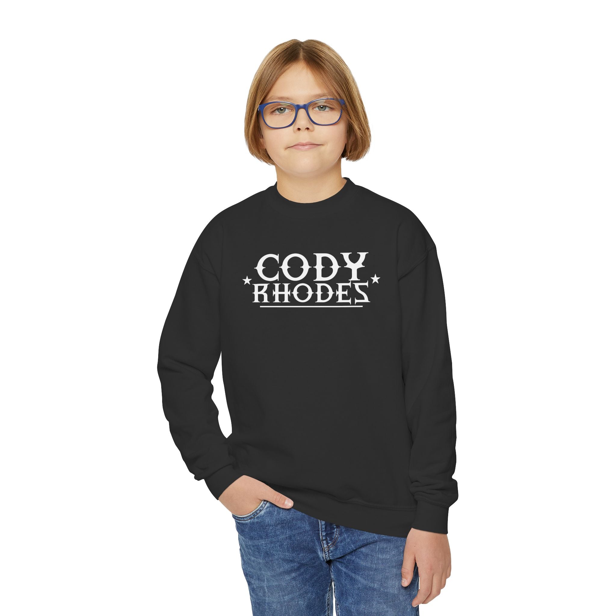 Cody Rhodes Graphic Text Design, Youth Sports Fan Crewneck Sweatshirt for Kids, Perfect Gift for Kids, Unisex Sweatshirt, Casual Outwear