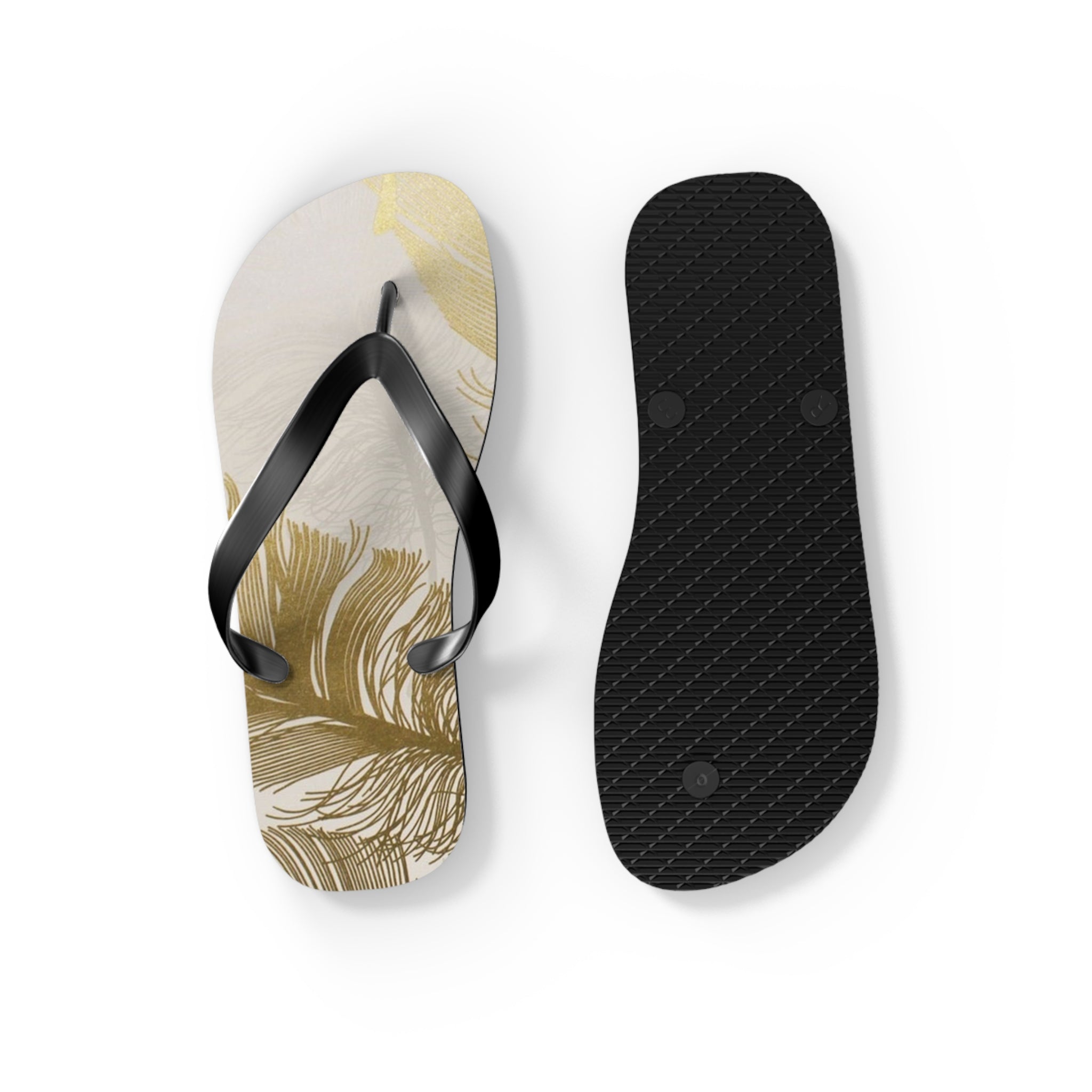 White and Gold Modern Design, Flip Flops for Women, Cute Designs, Everyday Use, Indoor Sleepers