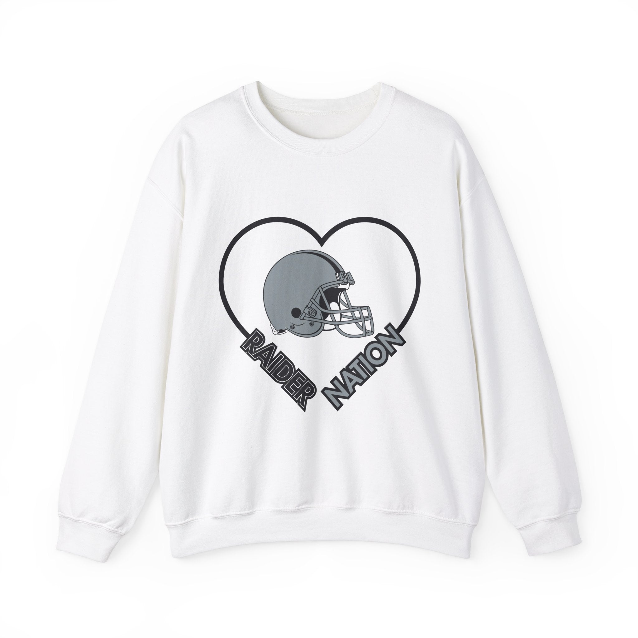 Raider Nation Heart Team Raiders Fan Football Sweatshirt, Unisex Sweatshirt, Football Fan Sweatshirt, Casual Sweatshirt, Summer Fit Sweatshirt