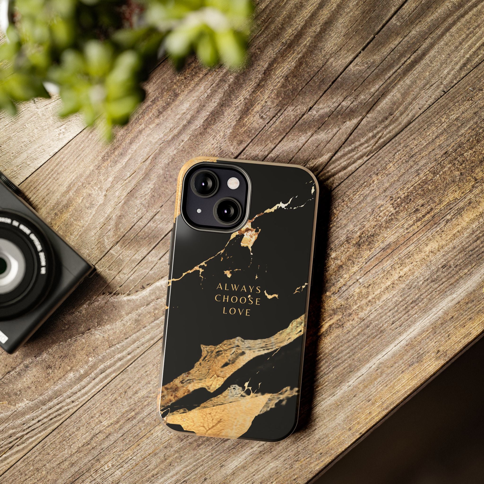 Black Gold Always Choose Love, Elegant Phone Cases, Stylish Phone Covers, Chic Phone Protectors, Fashionable Case for Her, Trendy Smartphone Accessories