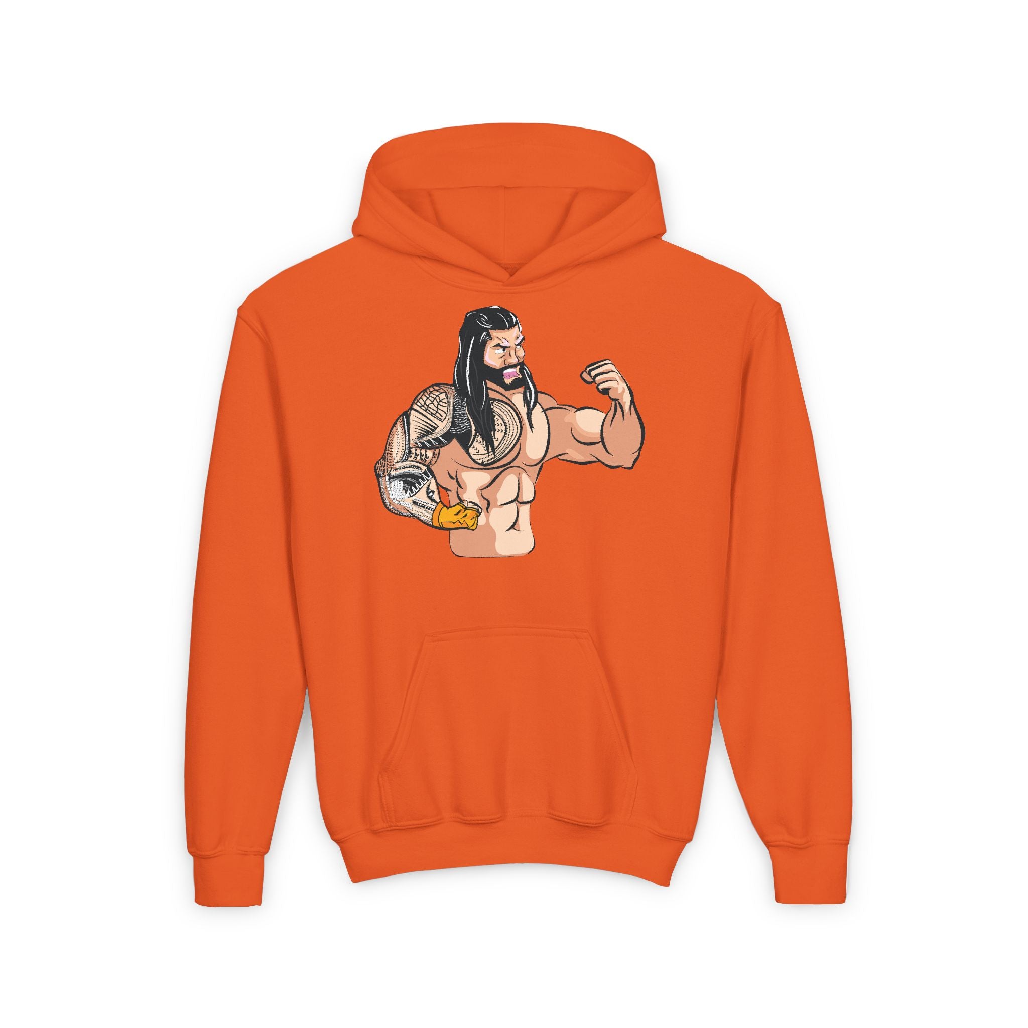 Roman Reigns Cartoon Design Shirt, Sports Fan Kids Hoodies - Youth Heavy Blend Hooded Sweatshirt, Unisex, Gift for Her-Him, Casual Outwear