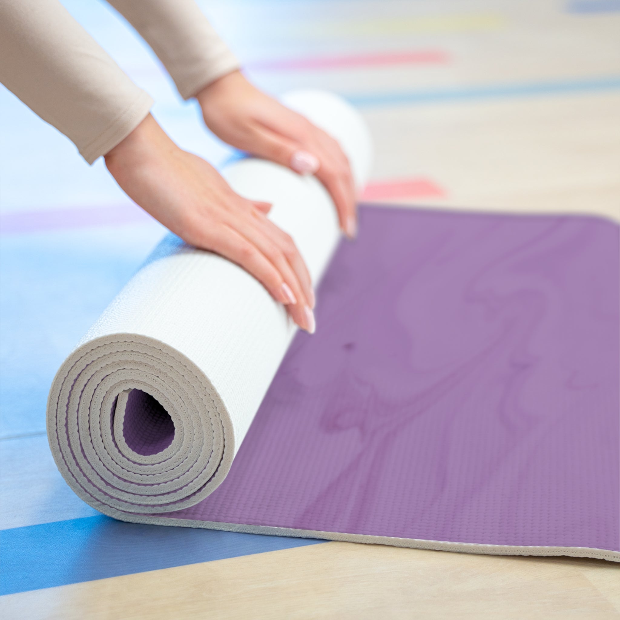 Purple Yoga Mat, Non Slip Workout Mat for Women, Thick Fitness Mat, Pilates Floor Mat, Exercise Yoga