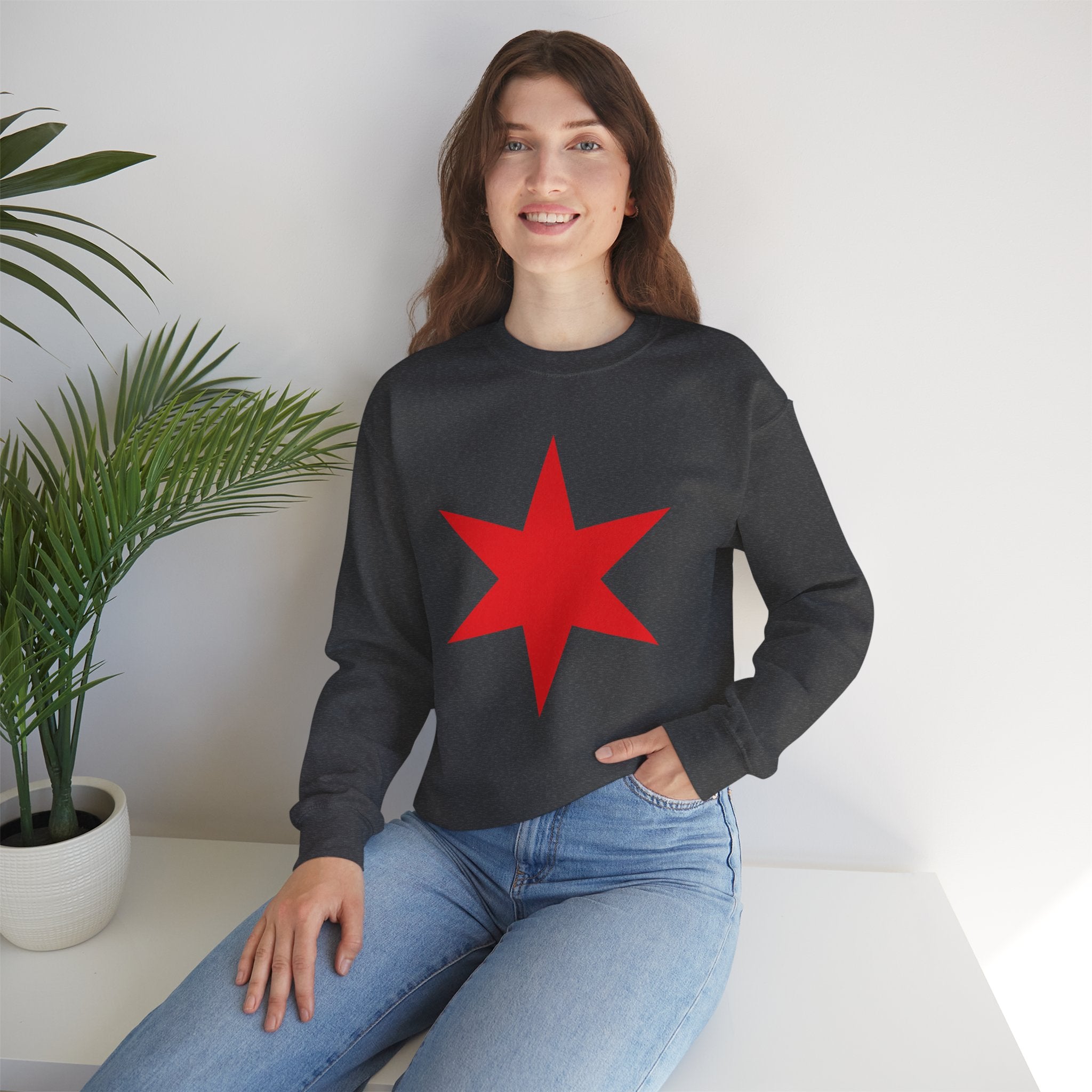 Chicago Star Sweatshirt, Wrestling Fan Unisex Sweatshirt - Gift for Him or Her, Casual Outwear, Heavy Blend Crewneck Sweatshirt