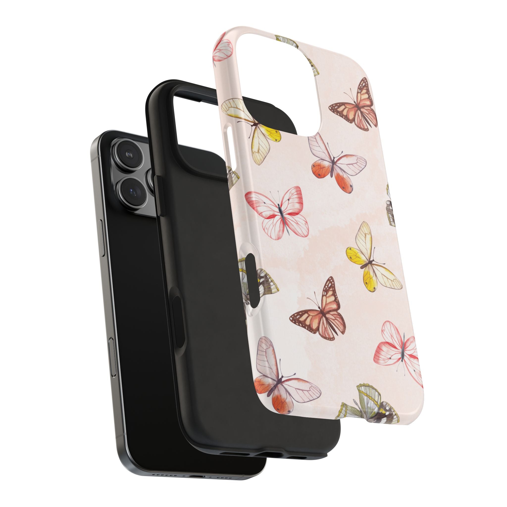 Pink Butterflies, Elegant Phone Cases, Stylish Phone Covers, Chic Phone Protectors, Fashionable Case for Her, Trendy Smartphone Accessories