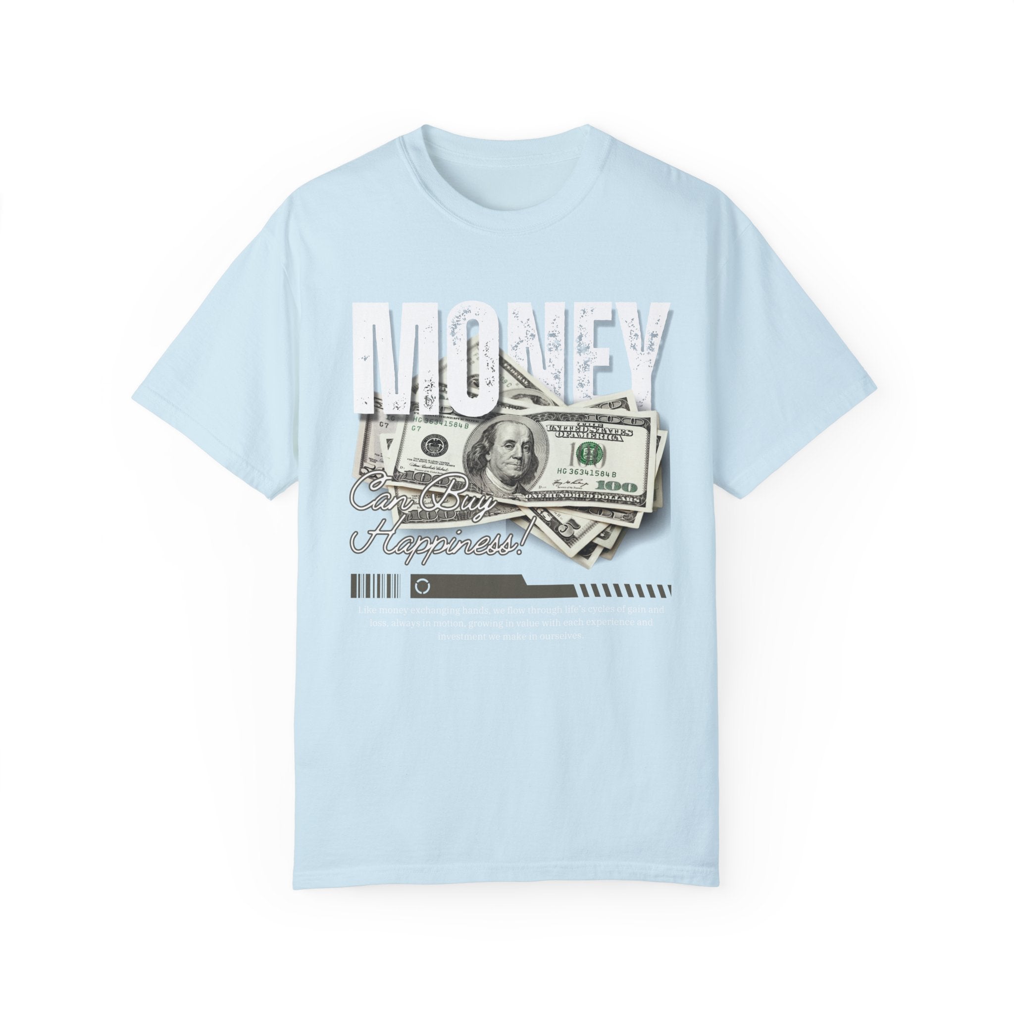 Money Can Buy Happiness, Graphic Design Unisex T-shirt, Casual Cotton Outwear, Gift for Him- Gift for Her, Stylish Tee, Cool Shirt, Trendy Apparel, Comfortable Top,