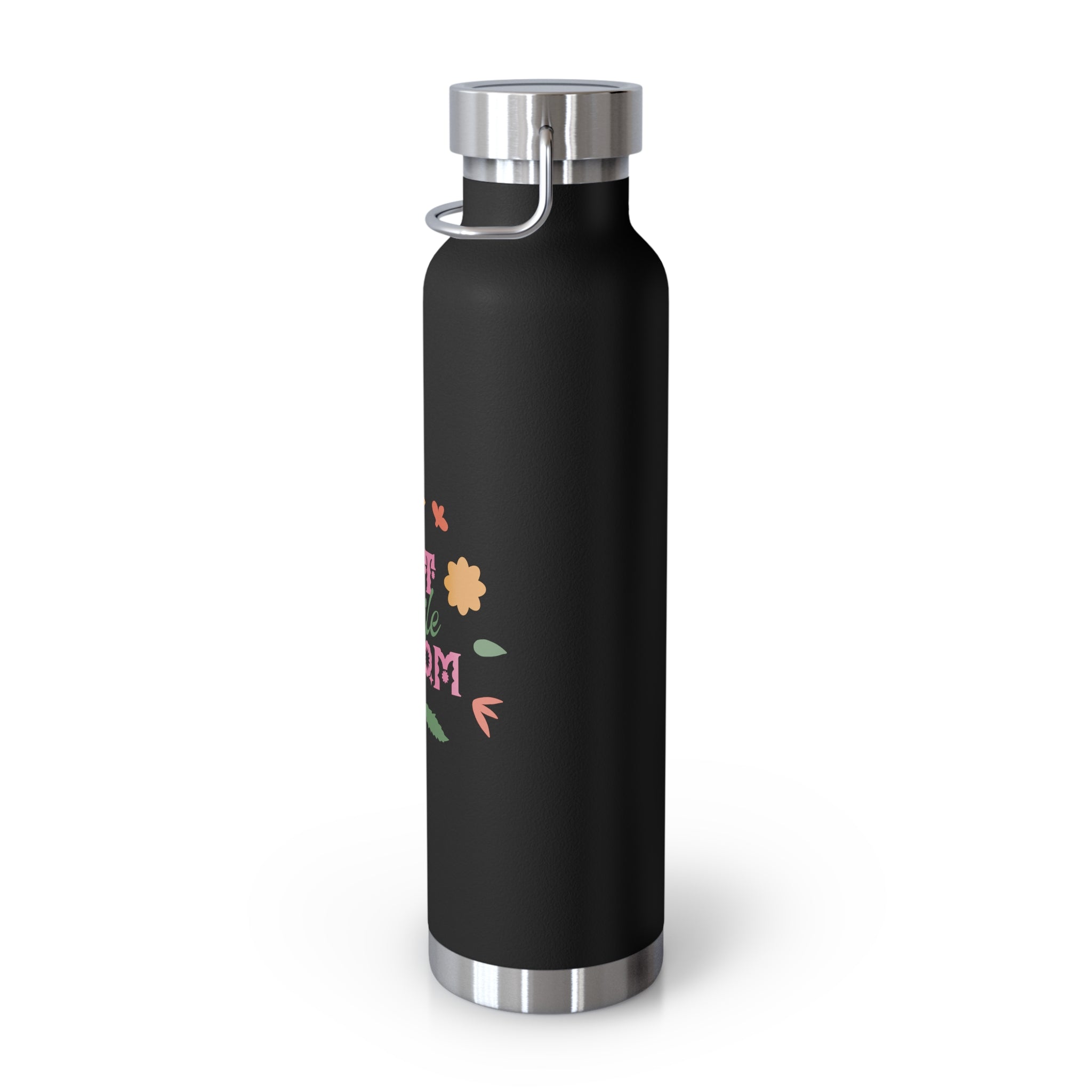 "Let Life Bloom"  Copper Water Bottle, Inspirational Quote, Gift Tumbler, 22oz, Motivational Drinkware, Stainless Steel Thermos