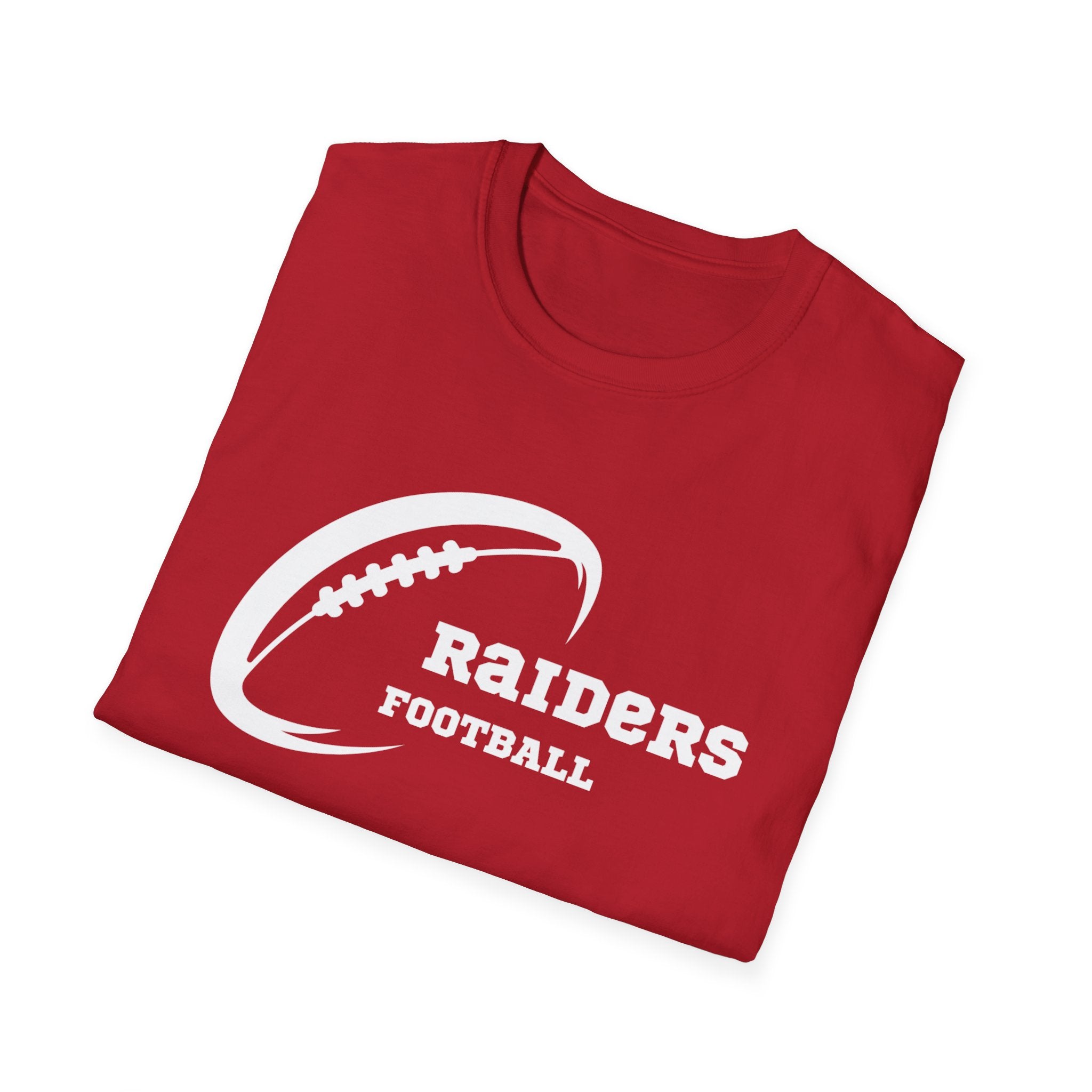 All White Raiders Fan Football Shirt, Unisex Softstyle T-Shirt, Football Fan Tee, Football Fan Gift, Sports Fan Apparel