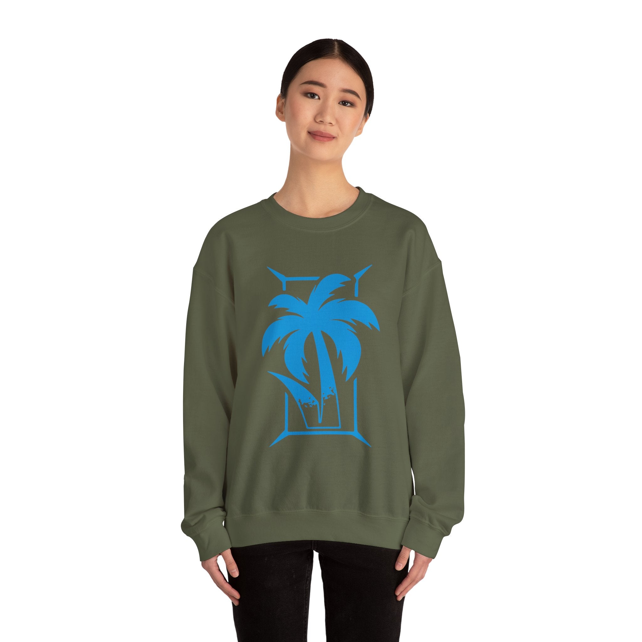 Palm Tree Design Jey Uso Sweatshirt, Wrestling Fan Unisex Sweatshirt - Gift for Him or Her, Casual Outwear, Heavy Blend Crewneck Sweatshirt