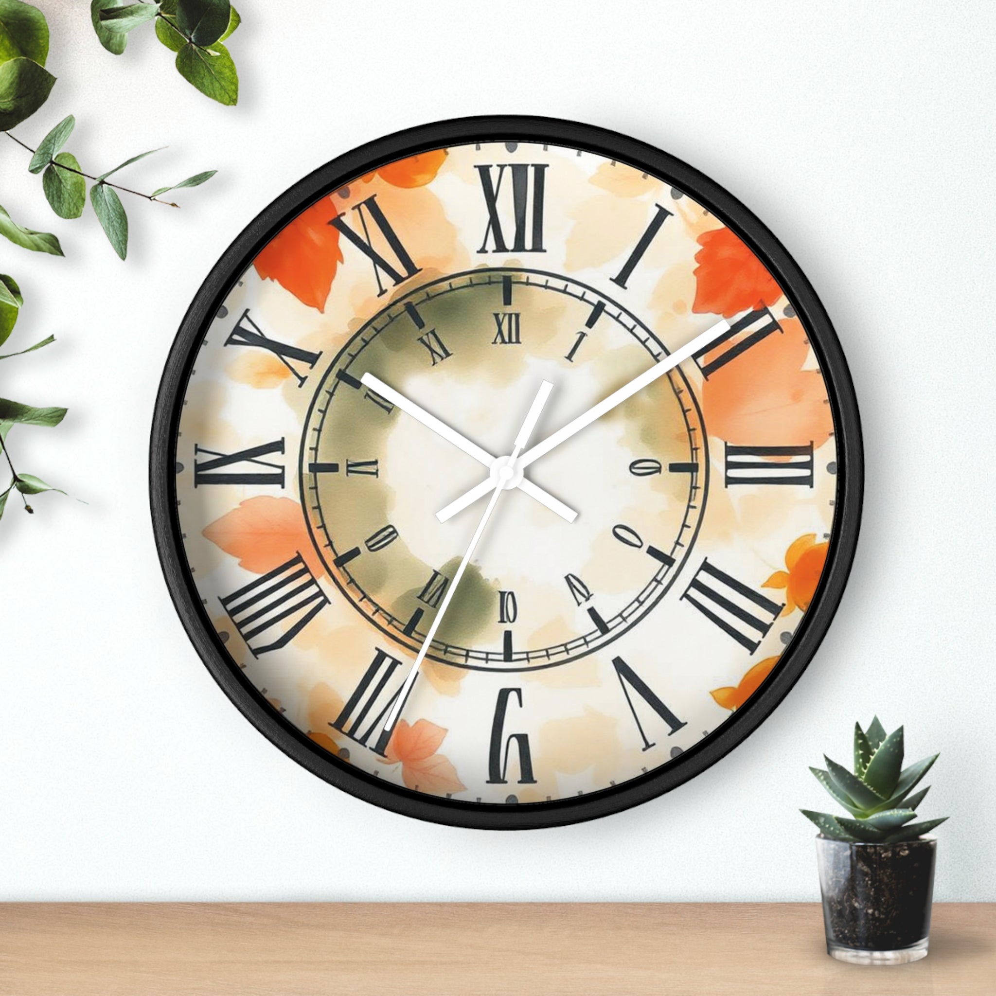 Autumn Design Elegant Wall Clock, Home Decor, Wall Art