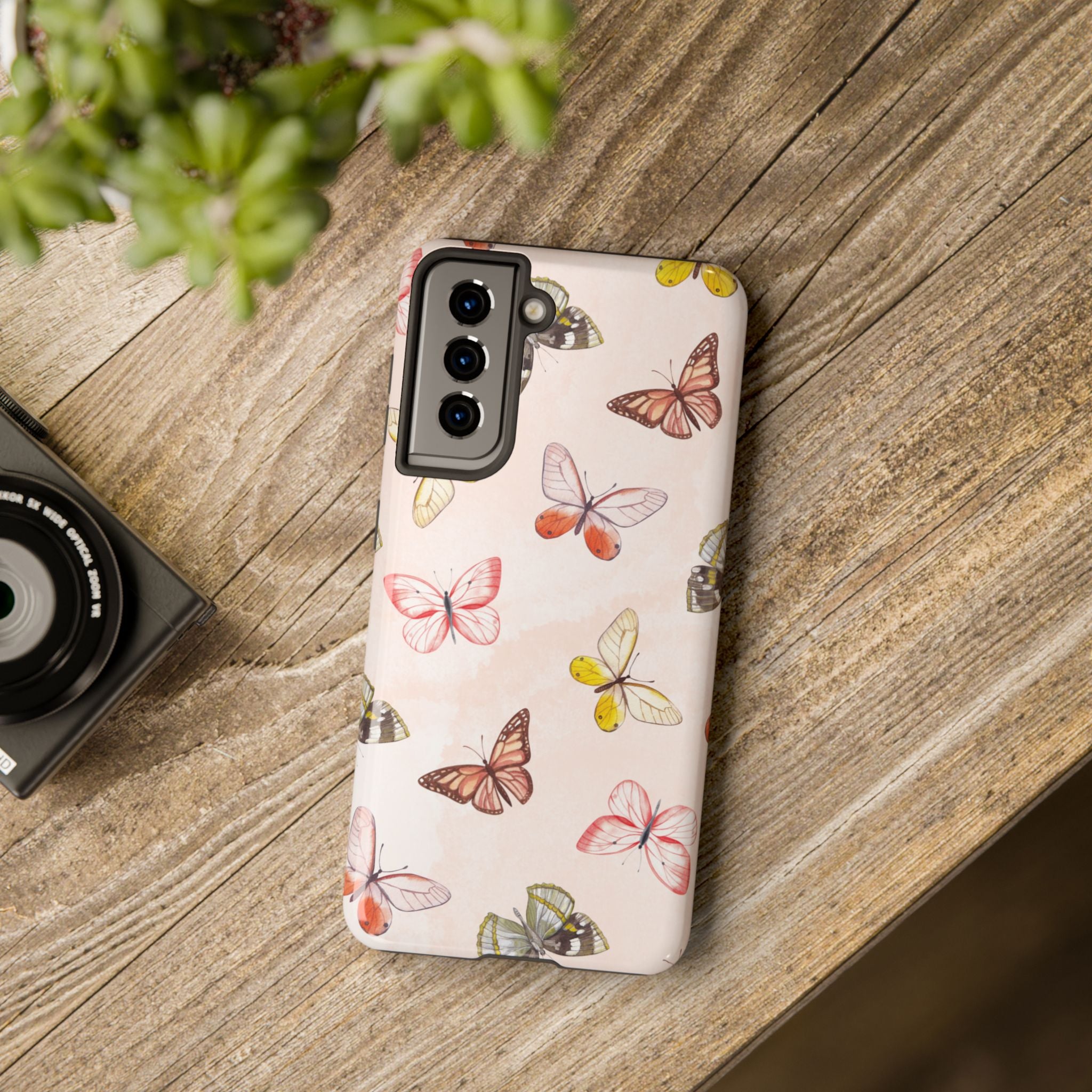 Pink Butterflies, Elegant Phone Cases, Stylish Phone Covers, Chic Phone Protectors, Fashionable Case for Her, Trendy Smartphone Accessories