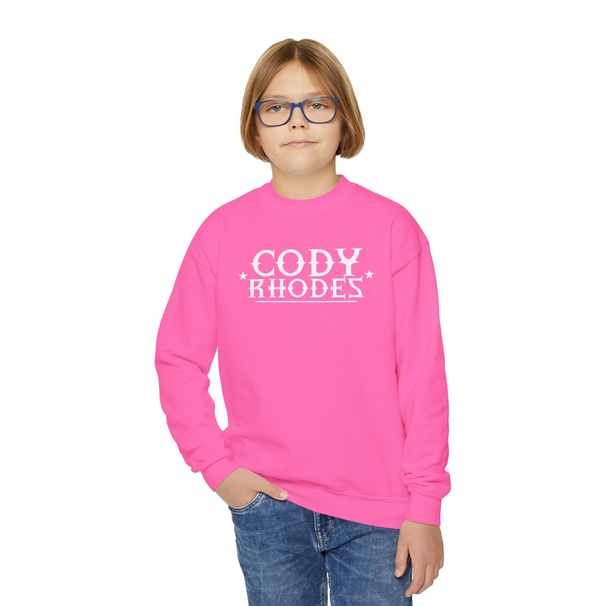 Cody Rhodes Graphic Text Design, Youth Sports Fan Crewneck Sweatshirt for Kids, Perfect Gift for Kids, Unisex Sweatshirt, Casual Outwear