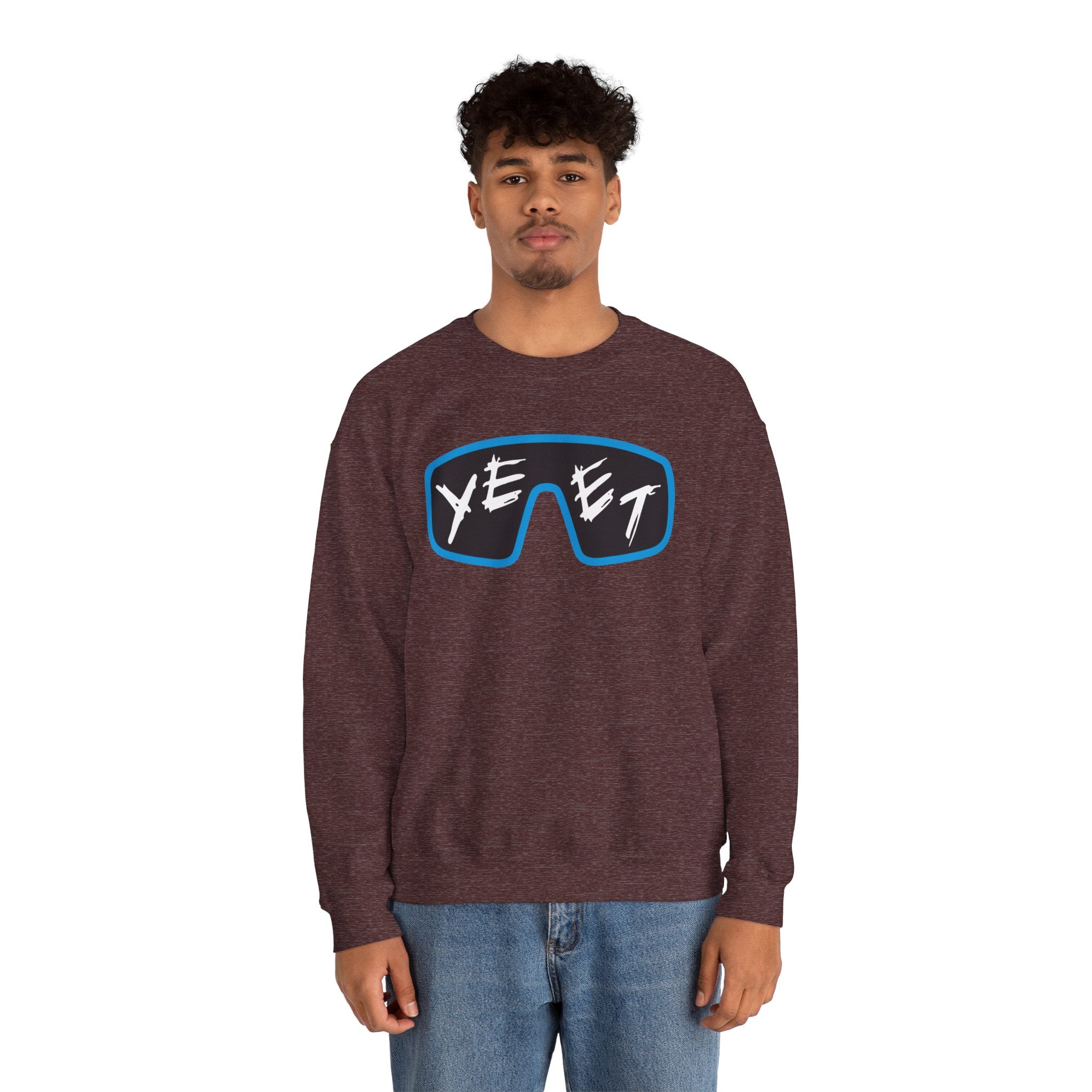 Yeet Glasses Sweatshirt, Wrestling Fan Unisex Sweatshirt - Gift for Him or Her, Casual Outwear, Heavy Blend Crewneck Sweatshirt