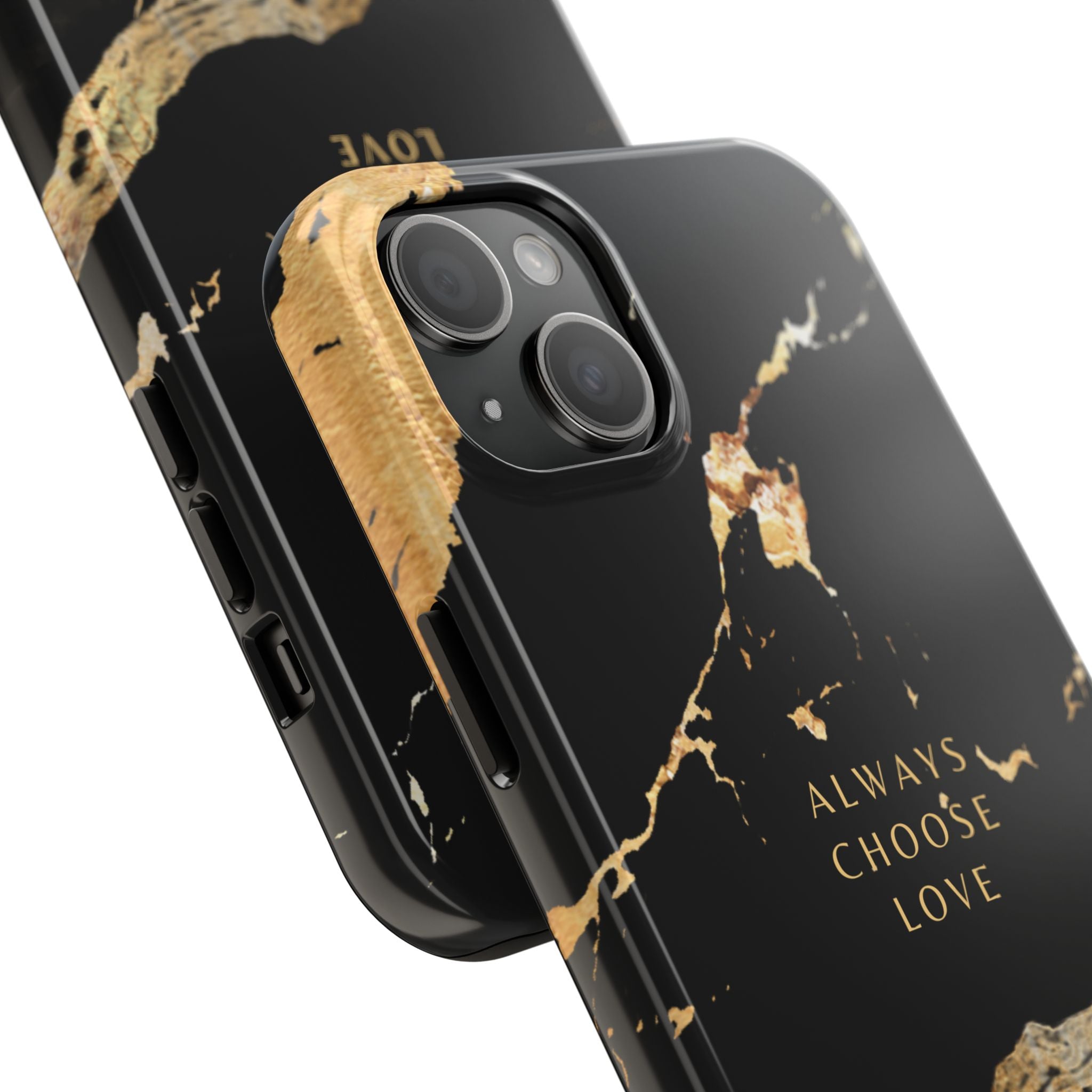 Black Gold Always Choose Love, Elegant Phone Cases, Stylish Phone Covers, Chic Phone Protectors, Fashionable Case for Her, Trendy Smartphone Accessories