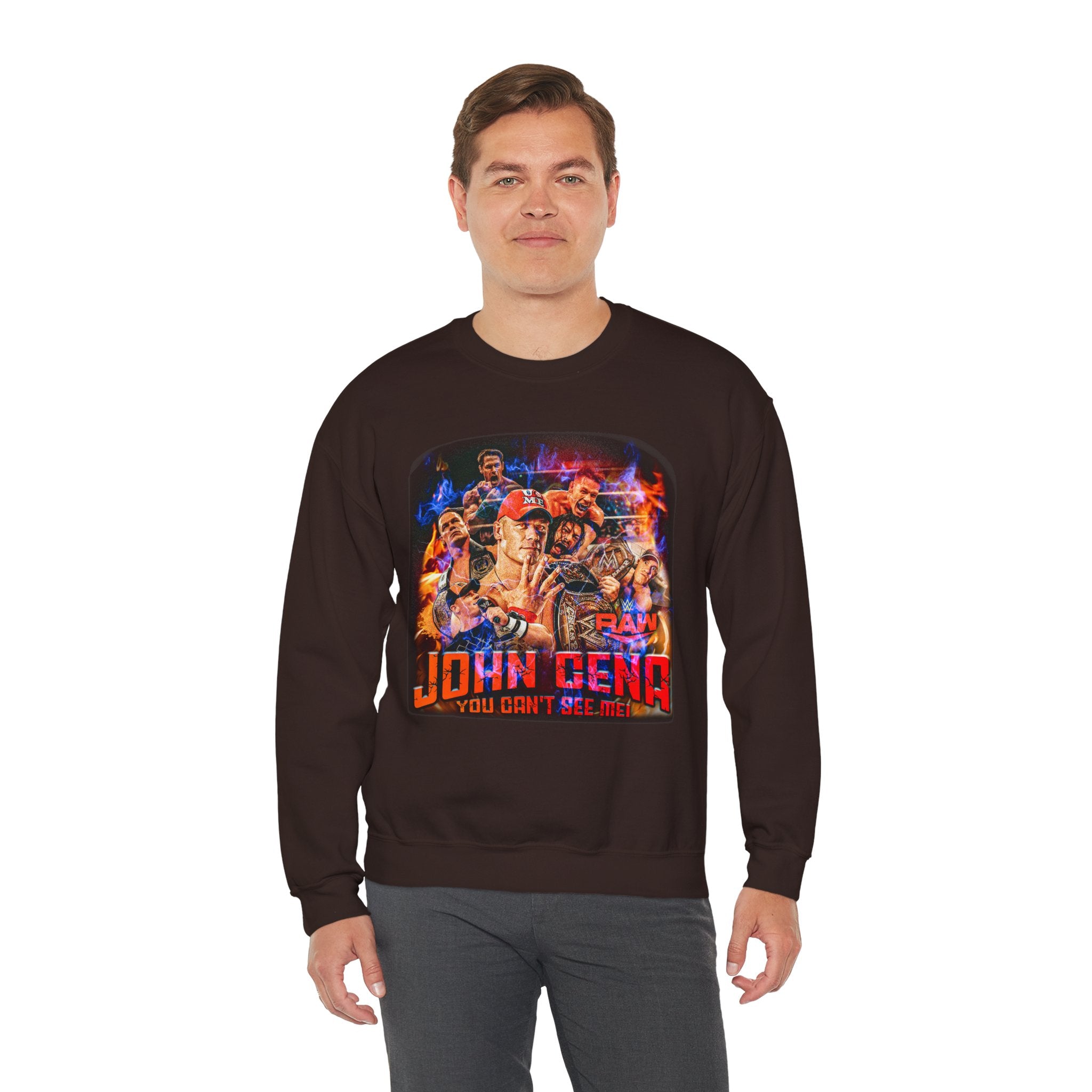 John Cena " You Can't See Me" Sweatshirt, Sports Sweatshirt, Wrestling Fan Unisex Sweatshirt - Gift for Him or Her, Casual Outwear, Heavy Blend Crewneck Sweatshirt