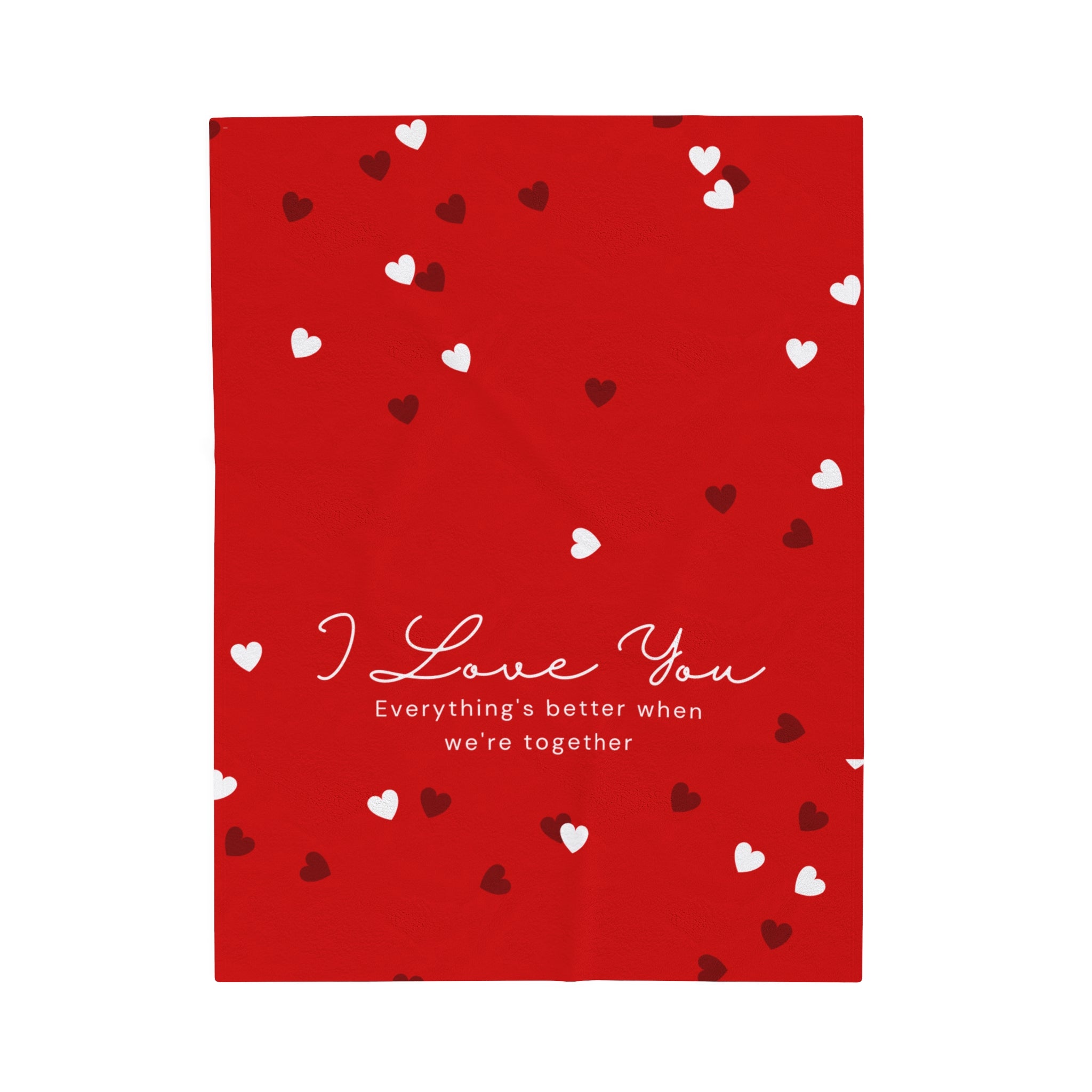 Fleece Blanket - Red Simple Hearts Love You - Valentine's Couple Gifts for Men, Women - Super Cozy Comfy - Christmas, Wedding, Anniversary, Birthday Gifts for Him, Her, Gifts for Boyfriend, Girlfriend