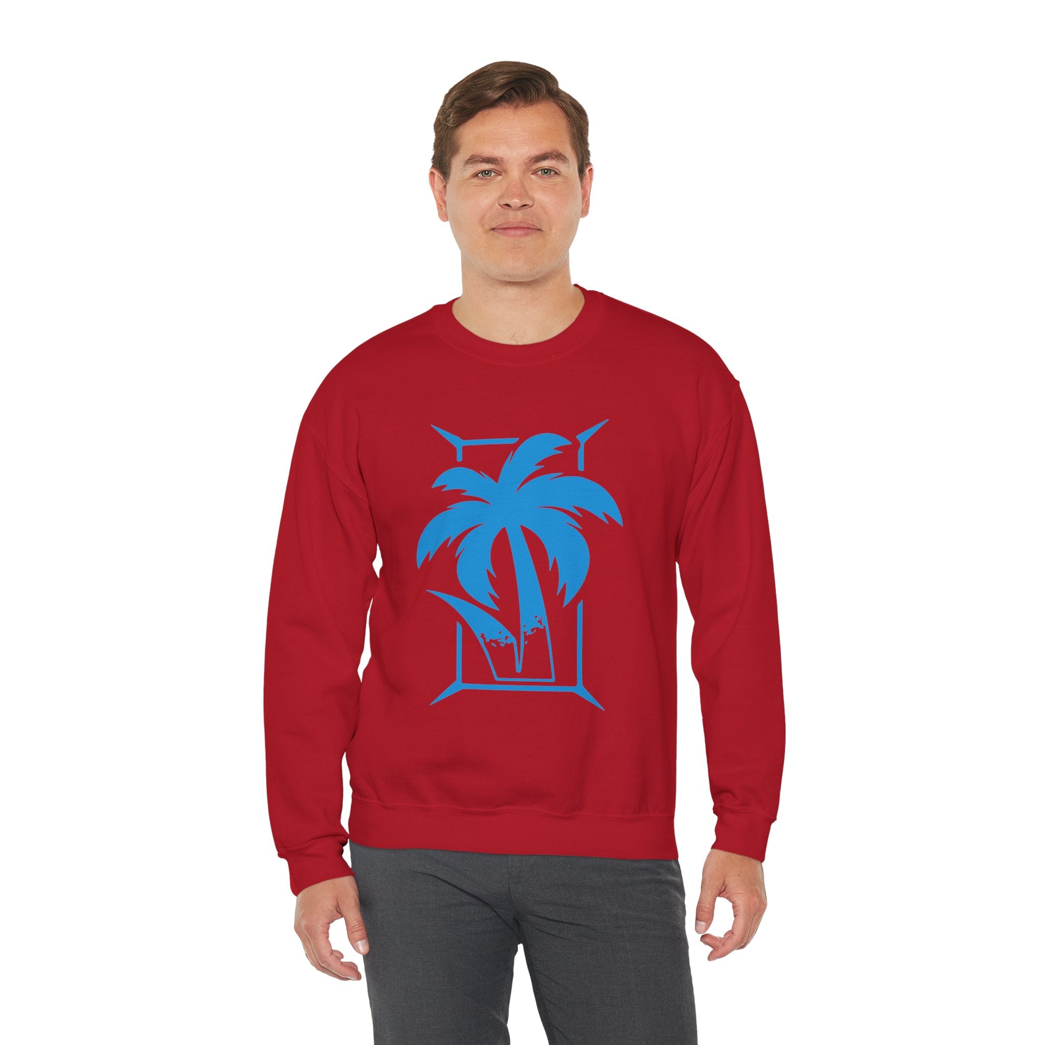 Palm Tree Design Jey Uso Sweatshirt, Wrestling Fan Unisex Sweatshirt - Gift for Him or Her, Casual Outwear, Heavy Blend Crewneck Sweatshirt