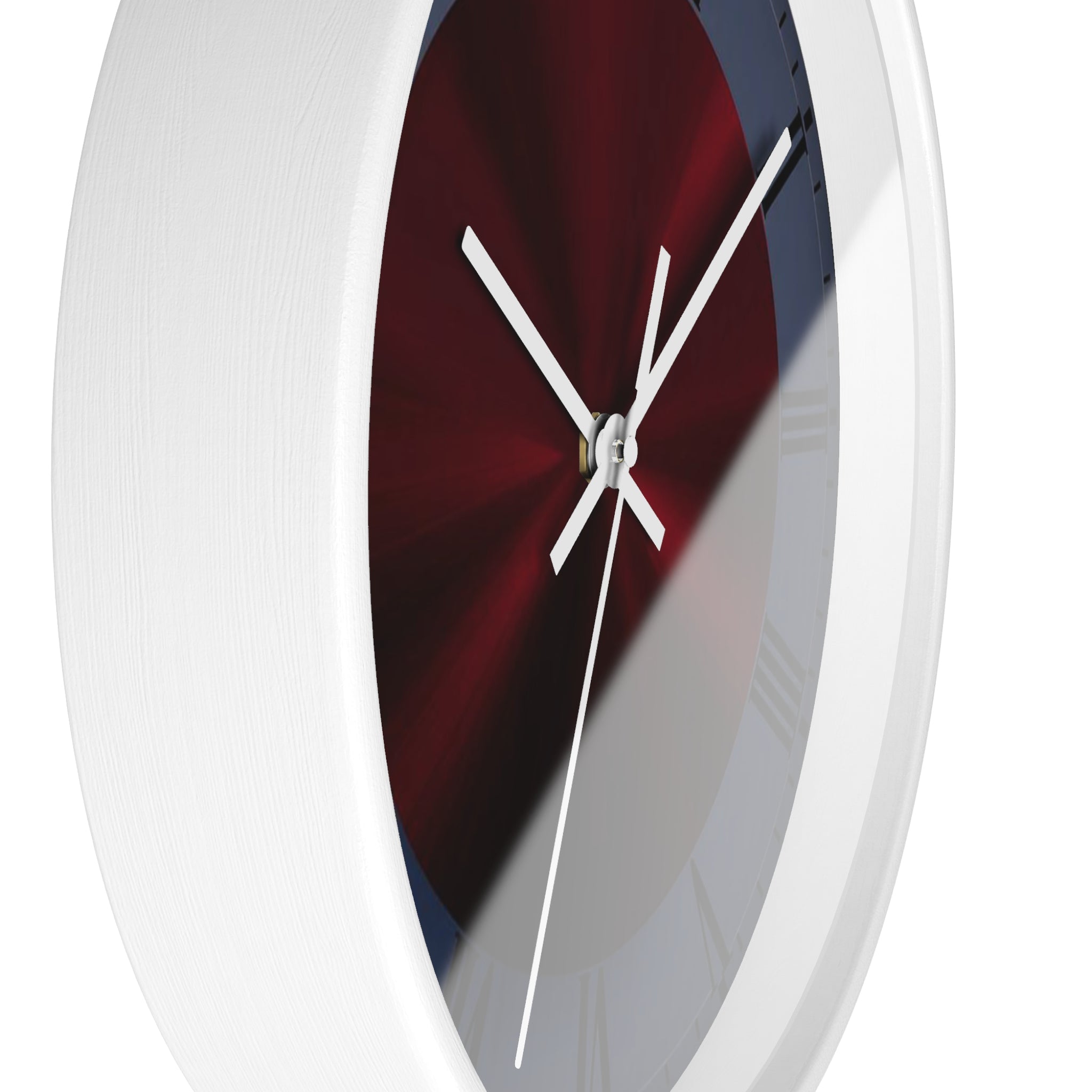 Burgundy and Deep Blue Design Elegant Wall Clock, Home Decor, Wall Art