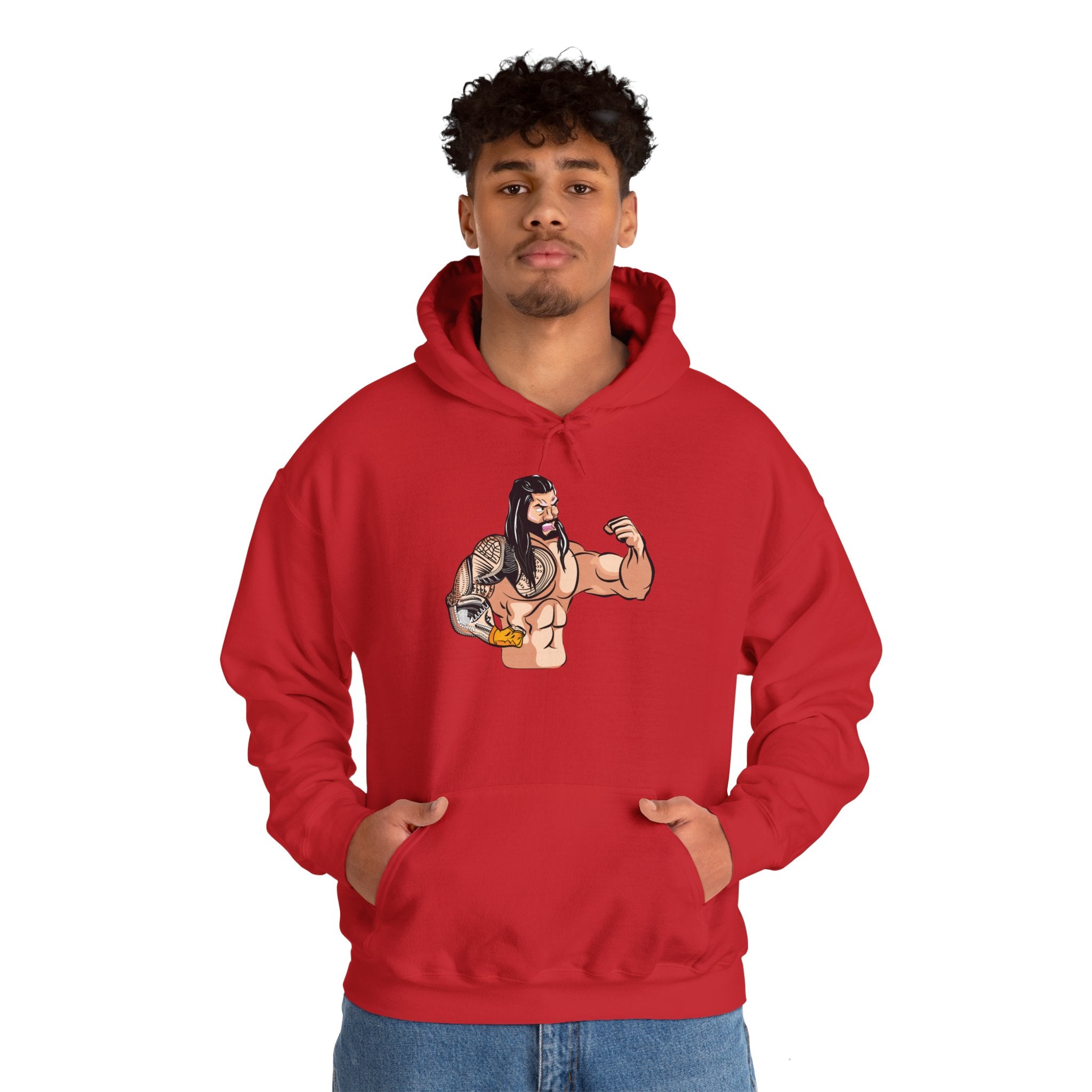 Roman Reigns Cartoon Design Hoodies, Gift for Her - Gift for Him, Sports Fan Wrestling Unisex Hooded Sweatshirt, Casual Outwear