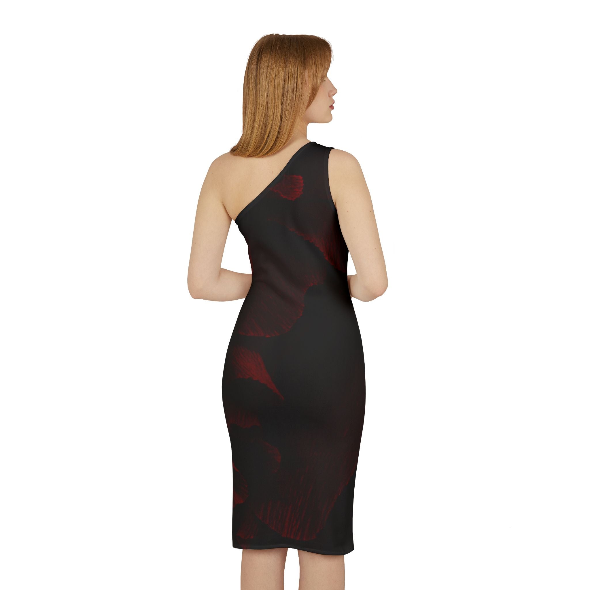 Dark Red Sexy Elegant One Shoulder Dress, Bodycon Party Cocktail Dress, Valentines, Birthday Outfit, Sleeveless Fitted Dress