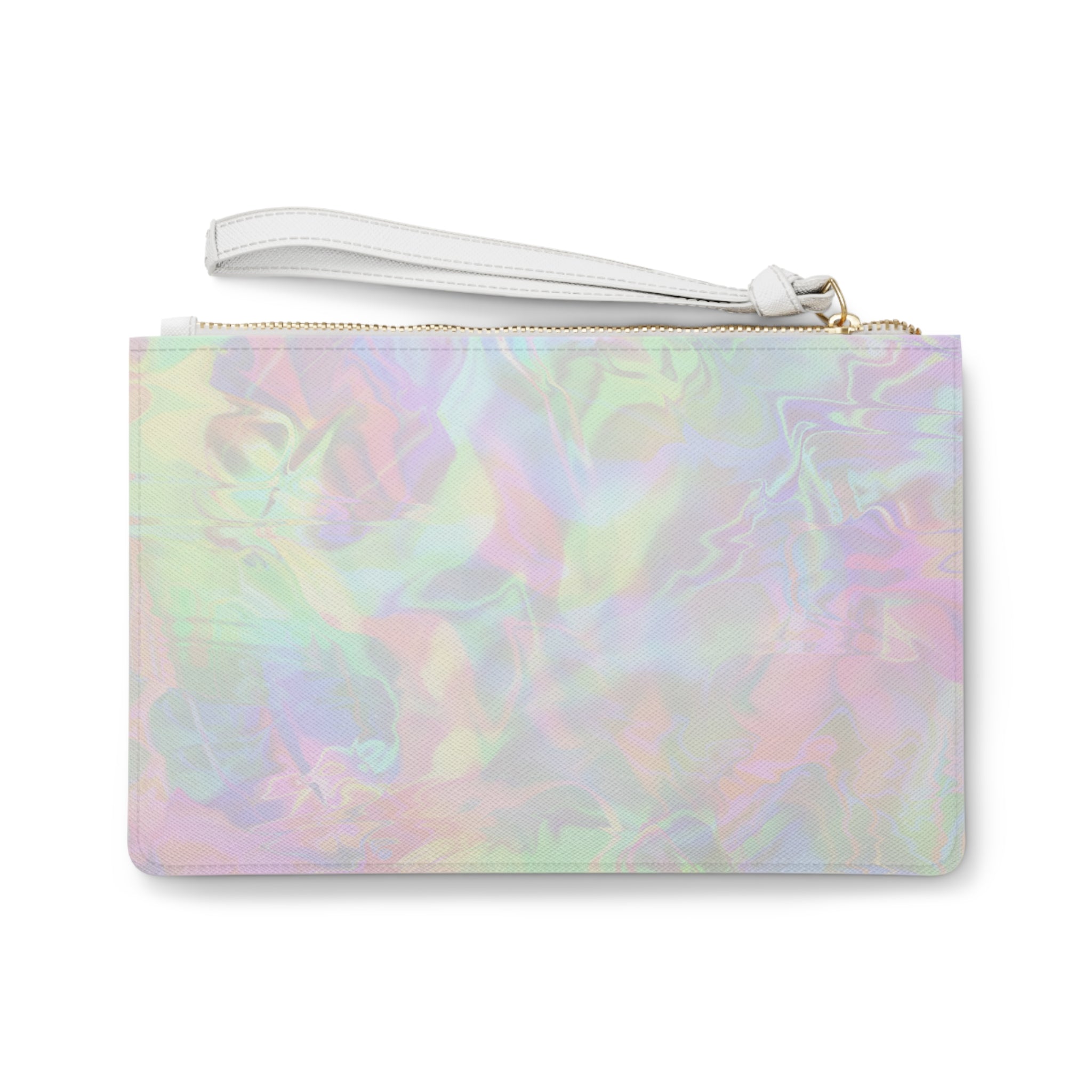 White Holographic design Clutch Bag - Valentines Gift, Cute Design,  Women Wallet Wristlet Clutch, Purses for Women Wristlet, Handbags Small Wallet Purses, Ladies Gifts