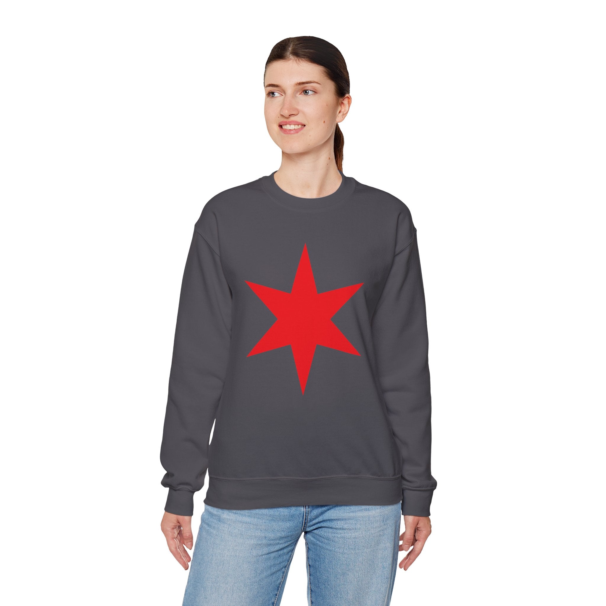 Chicago Star Sweatshirt, Wrestling Fan Unisex Sweatshirt - Gift for Him or Her, Casual Outwear, Heavy Blend Crewneck Sweatshirt