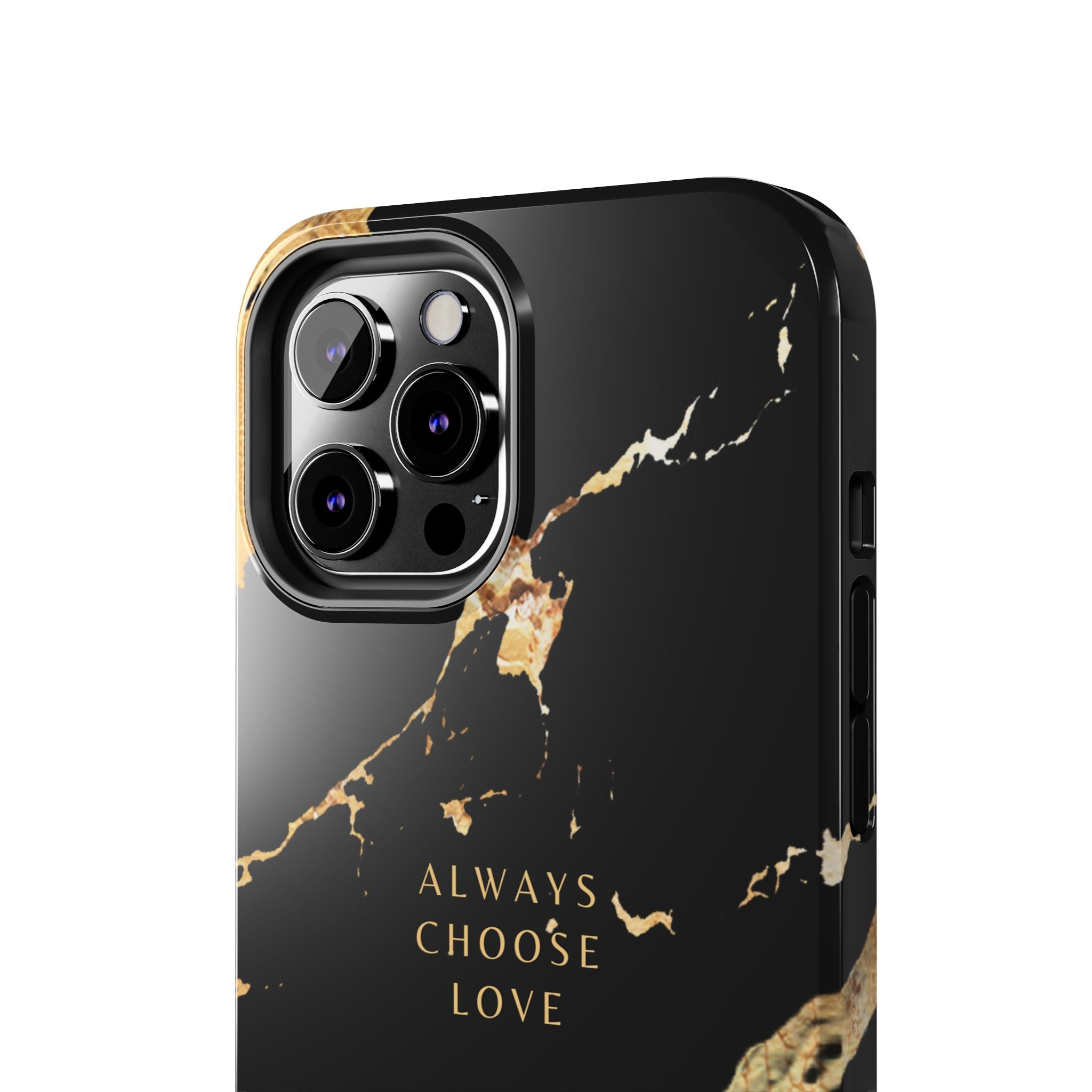 Black Gold Always Choose Love, Elegant Phone Cases, Stylish Phone Covers, Chic Phone Protectors, Fashionable Case for Her, Trendy Smartphone Accessories