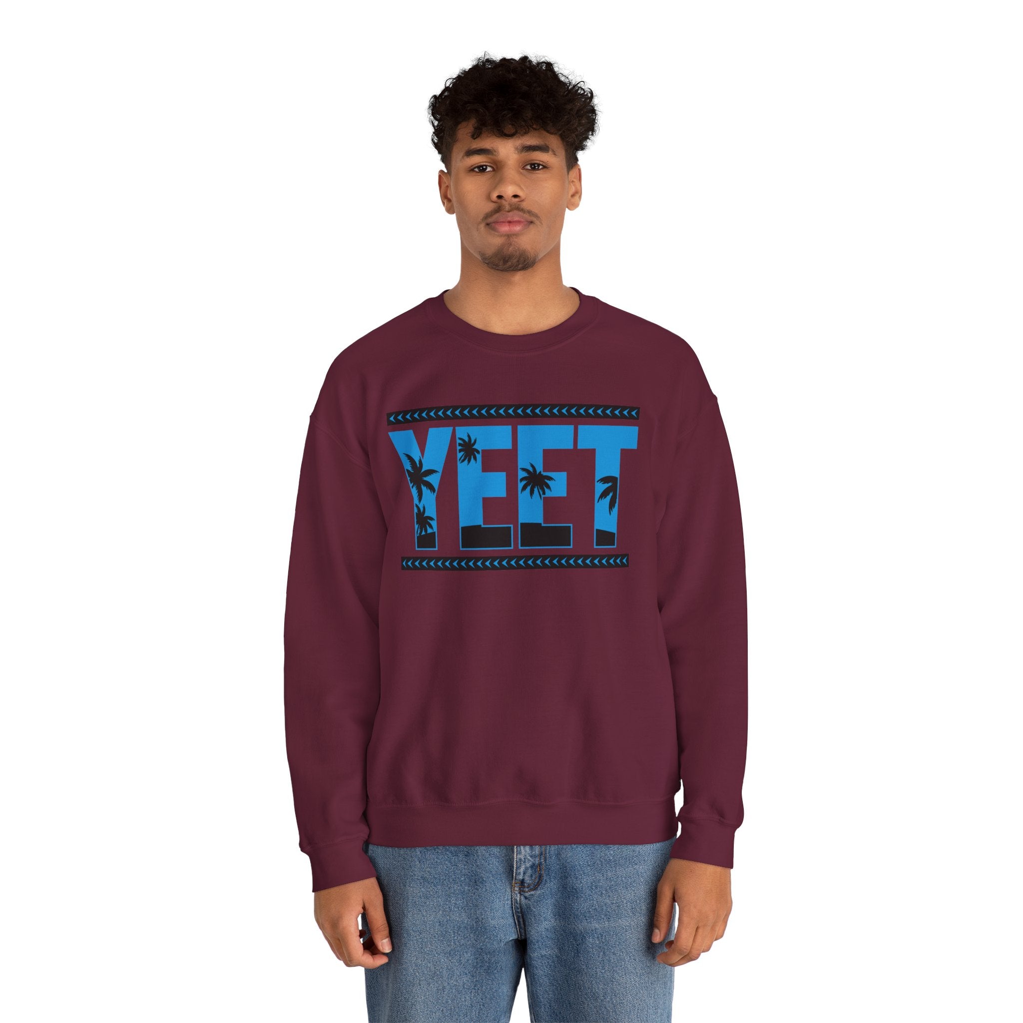 Blue Black Yeet Sweatshirt, Wrestling Fan Unisex Sweatshirt - Gift for Him or Her, Casual Outwear, Heavy Blend Crewneck Sweatshirt