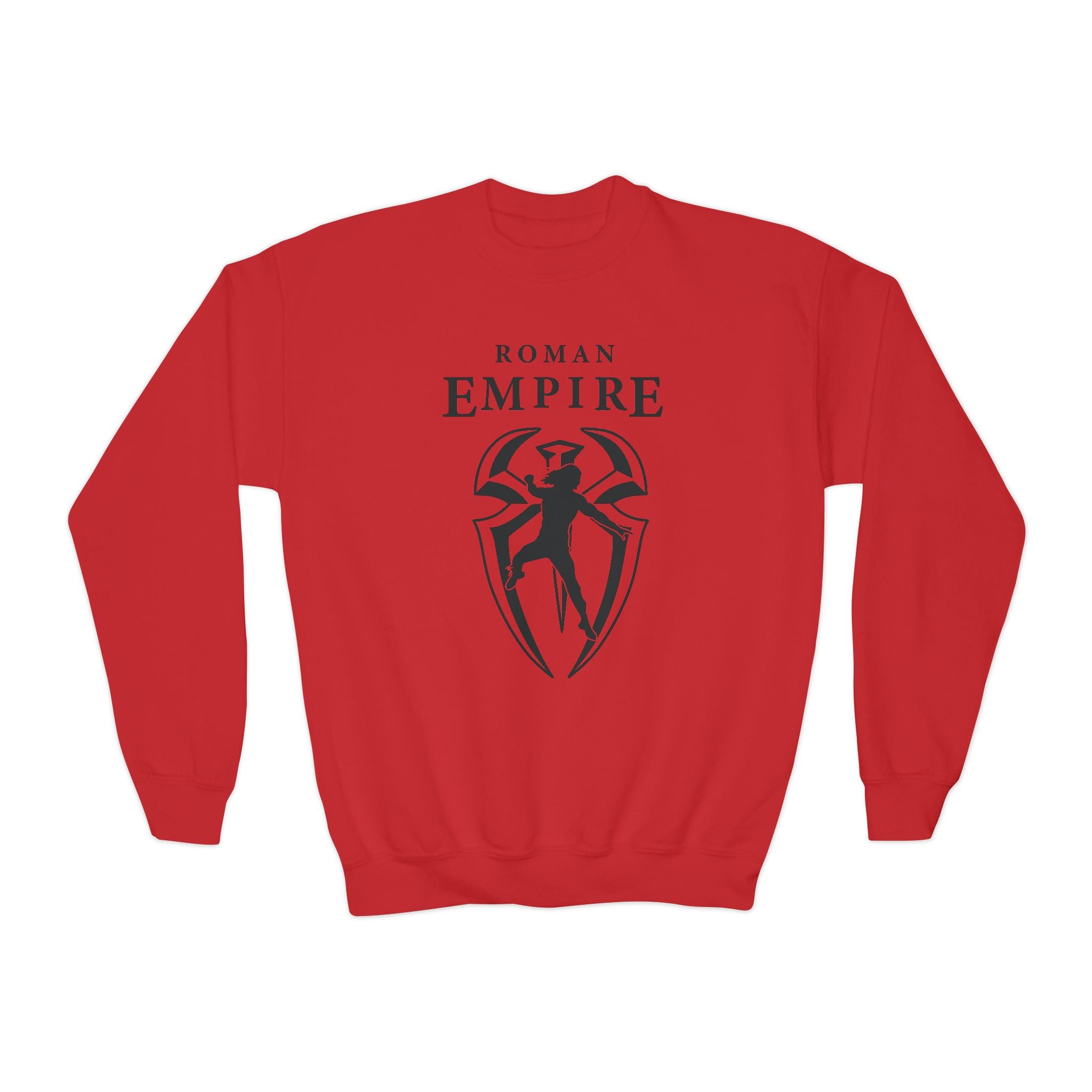 Roman Empire, Roman Reigns Jump Graphic Logo Design, Youth Sports Fan Crewneck Sweatshirt for Kids, Perfect Gift for Kids, Unisex Sweatshirt, Casual Outwear