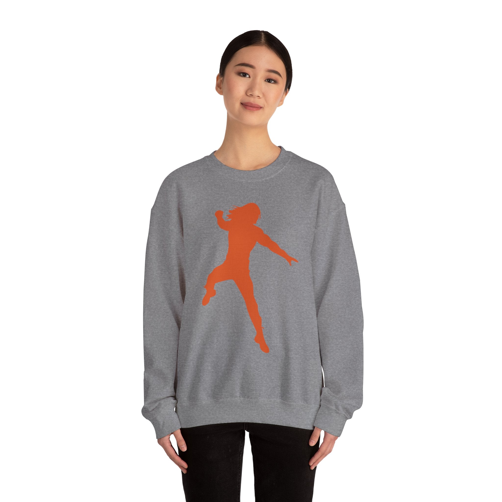 Roman Reigns Orange Design, Wrestling Fan Unisex Sweatshirt - Gift for Him or Her, Casual Outwear, Graphic Design, Heavy Blend Crewneck Sweatshirt